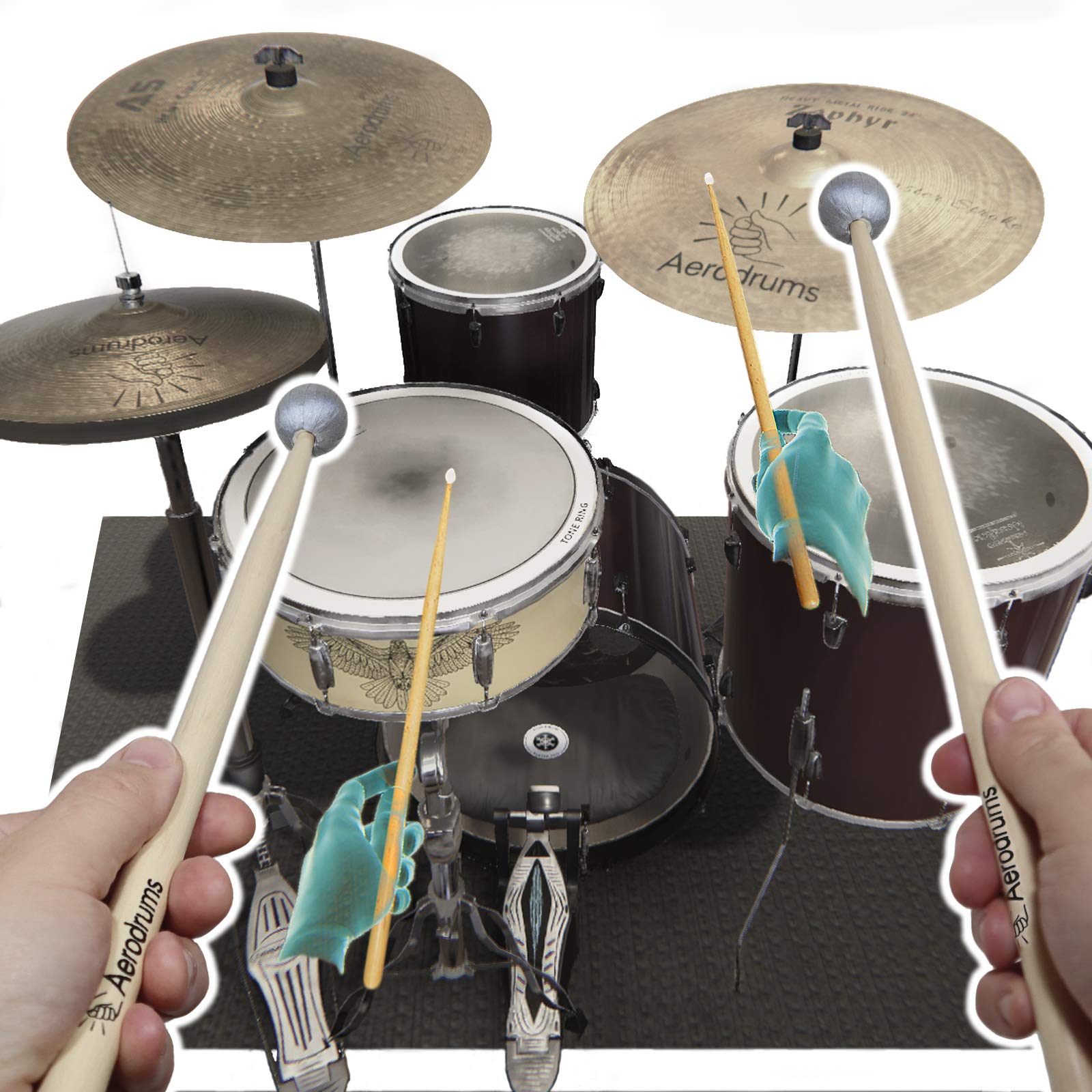 Portable Electronic Drum Set with Air Drum Sticks & Pedals - Quiet Practice Drum Kit for Beginners - Compact MIDI Electric Drums for Tabletop or Travel - Perfect Drummer Gift for Home, Studio & Live Performances
