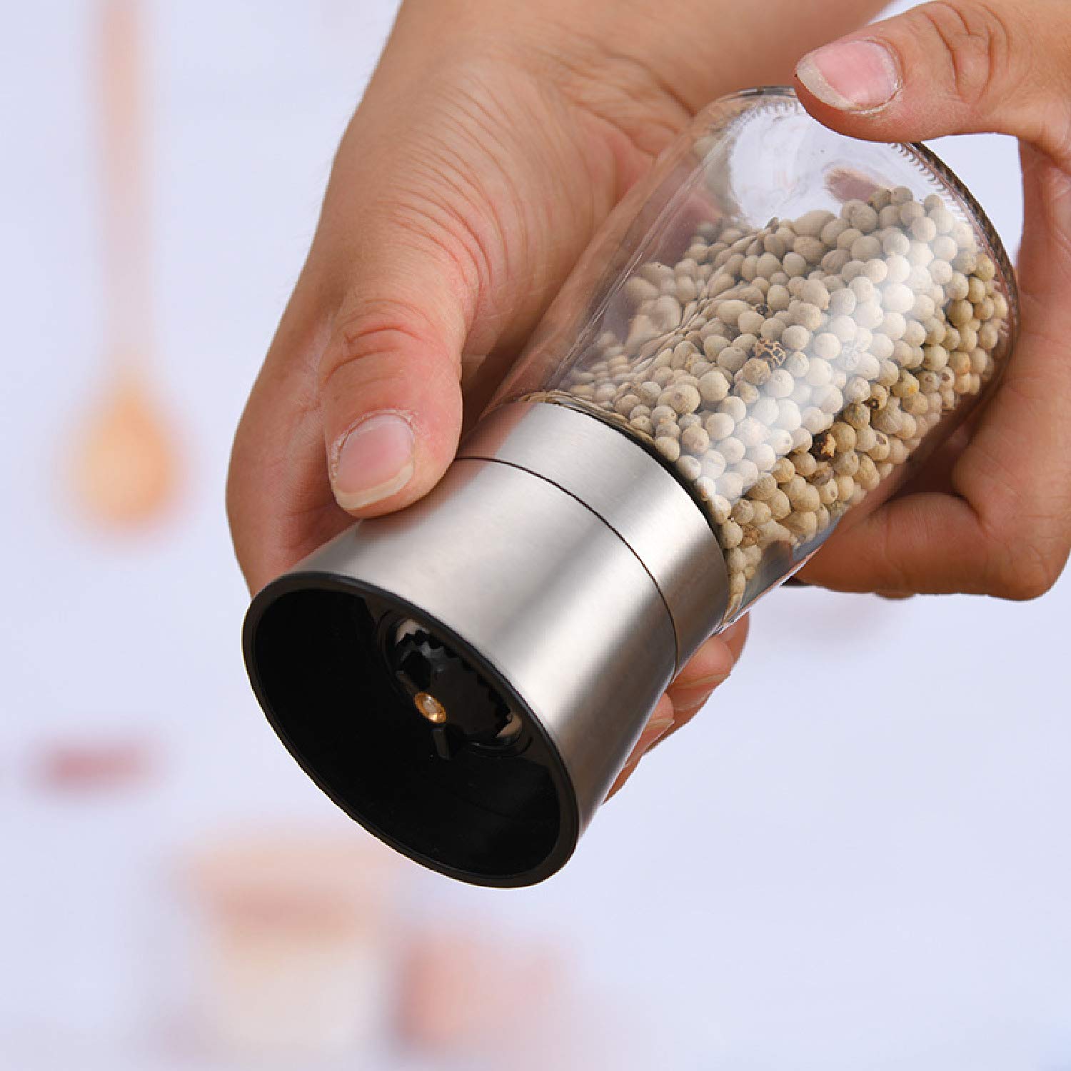 Premium Stainless Steel Salt and Pepper Grinder Set - 150ml Refillable Adjustable Coarse Mills for Professional Chefs & Home Cooking | Ideal for Kitchen, Dining Table & Gift Giving (Mother's Day, Housewarming)