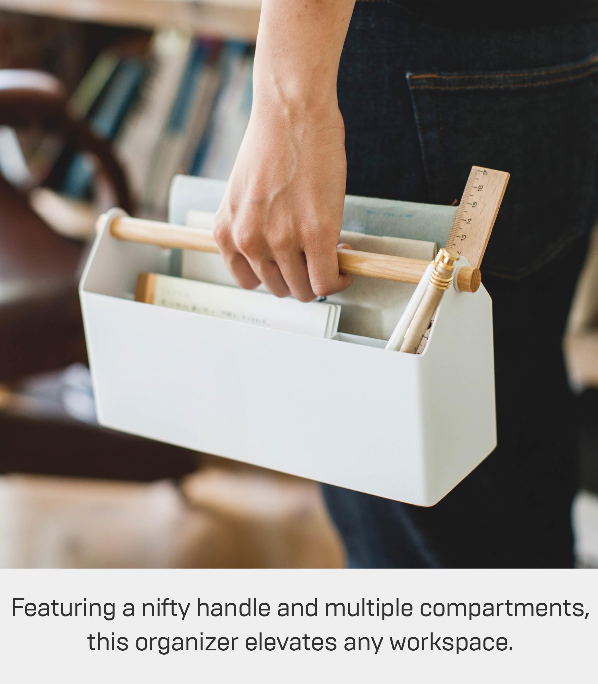 YAMAZAKI White Desk Organizer for Home Office