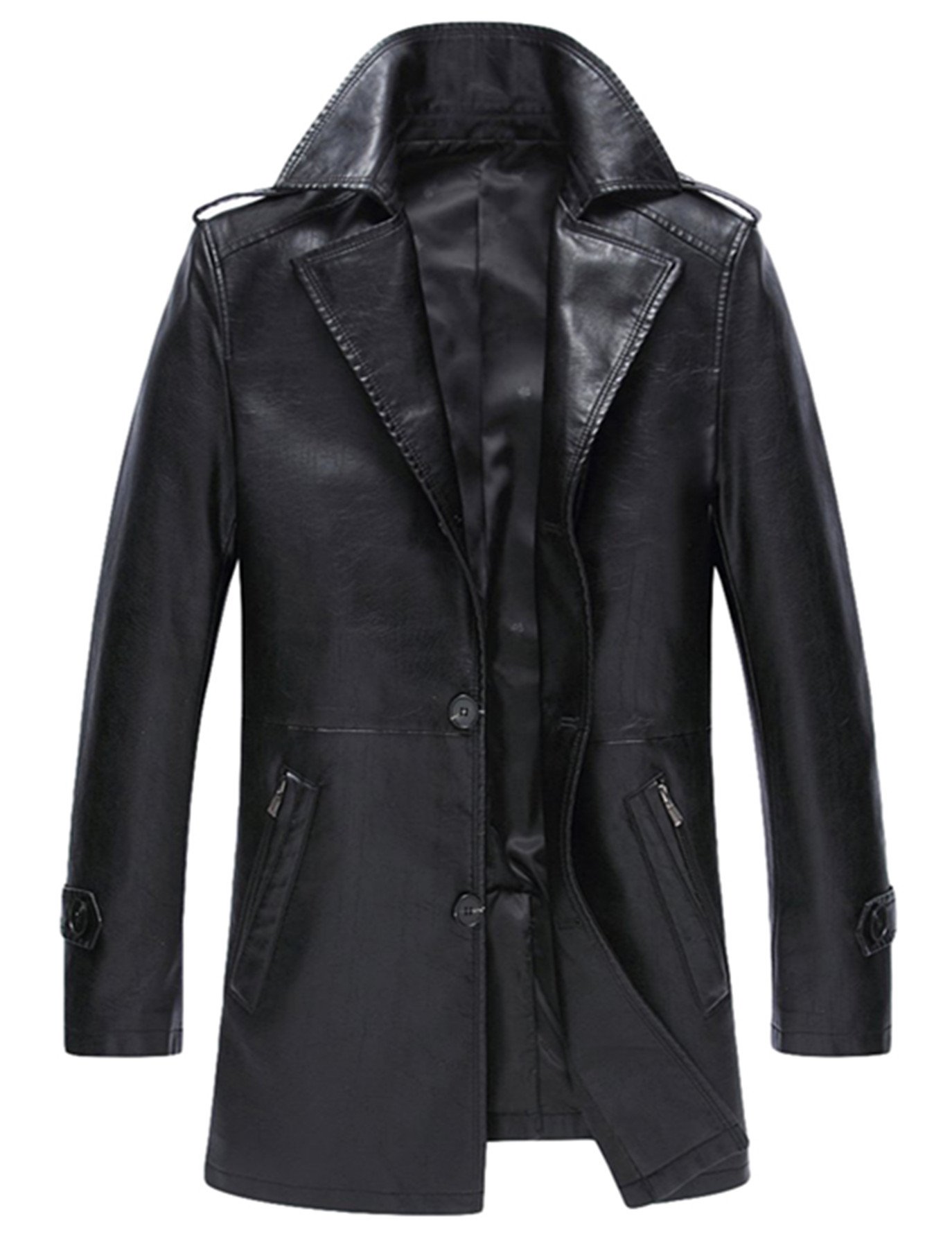 Men's Genuine Leather Jacket for Business & Casual Wear - Slim Fit Button-Up Style for Office, Outdoors & Social Events
