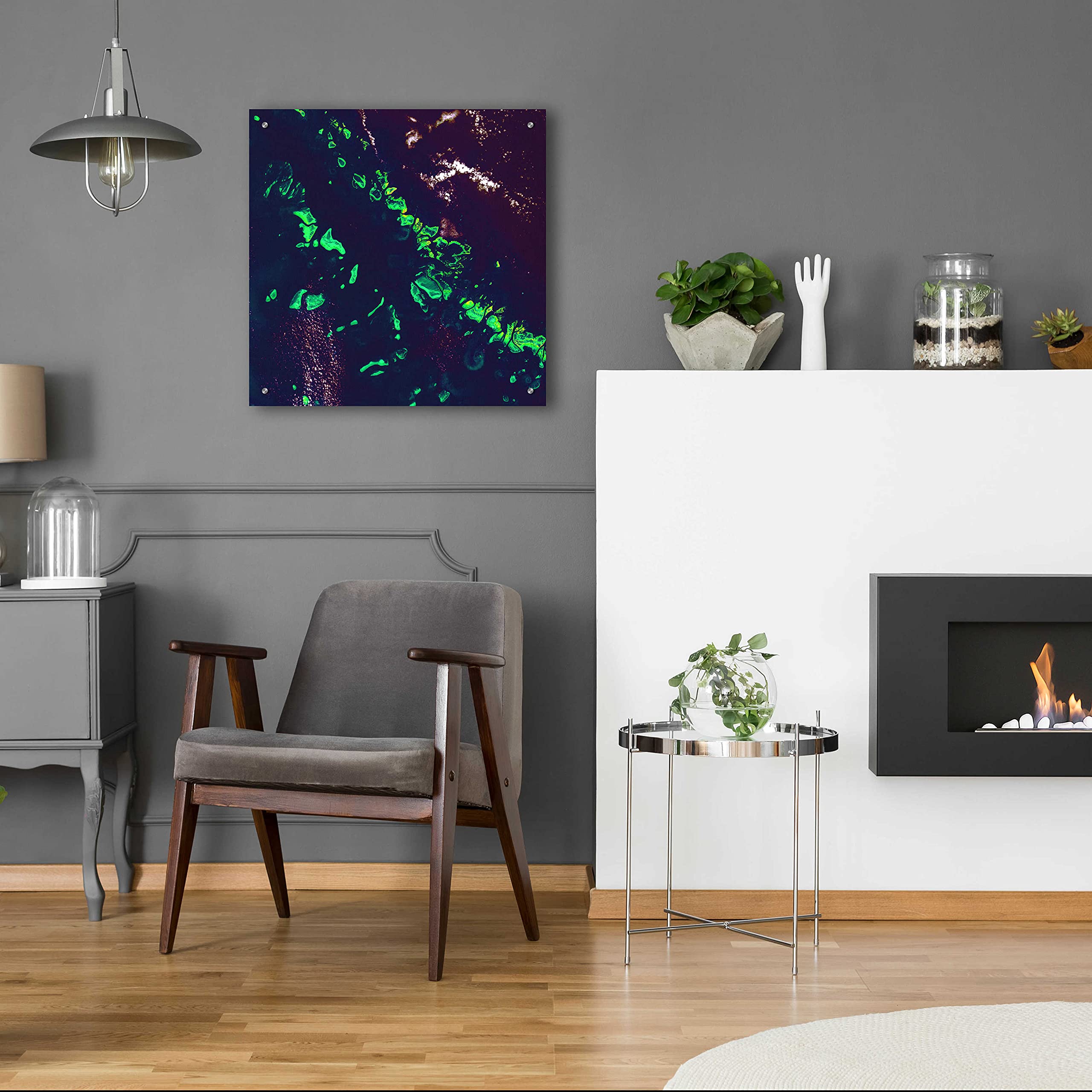 Epic Art 'Earth as Art: Great Barrier Reef' Acrylic Glass Wall Art Print - 24x24 Inches - Vibrant Ocean Decor for Living Room, Bedroom & Office