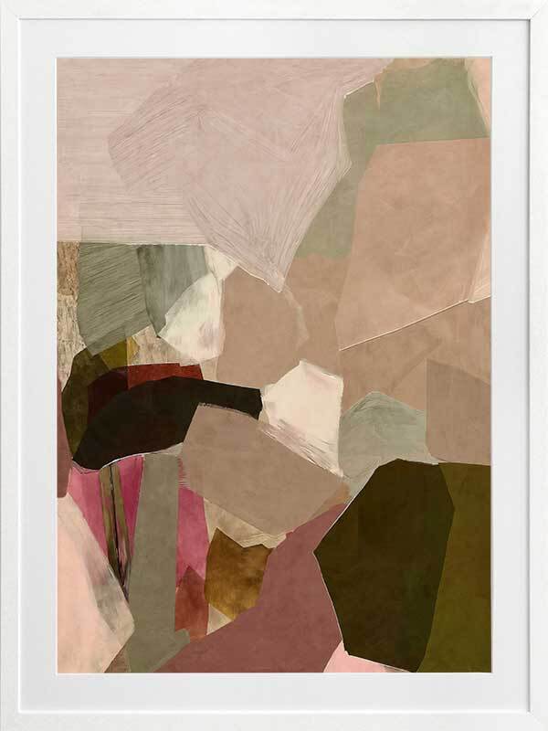 Deconstructed Desert II Framed Wall Art Print - Modern Abstract Landscape Painting for Home & Office Decor