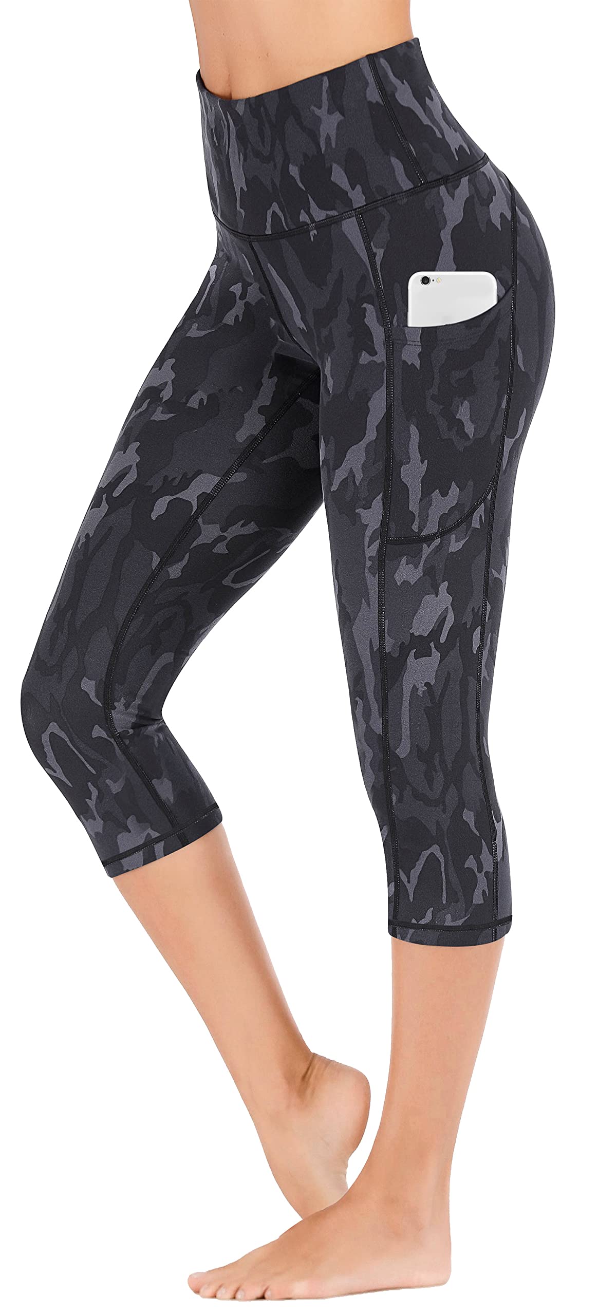 High Waisted Yoga Pants for Women with Pockets - Breathable Workout Capri Leggings for Running, Gym & Lounge | IUGA Women's Activewear
