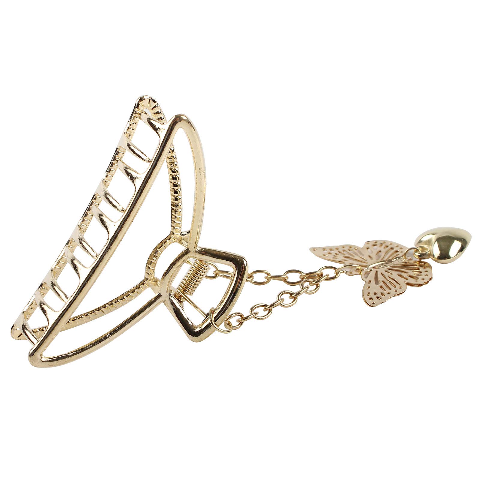 VinBee 4-Pack Large Butterfly Hair Claw Clips - Gold Metal Hair Clips for Women with Thick Hair (3.15 Inches) - Perfect for Updos, Ponytails & Everyday Hairstyles