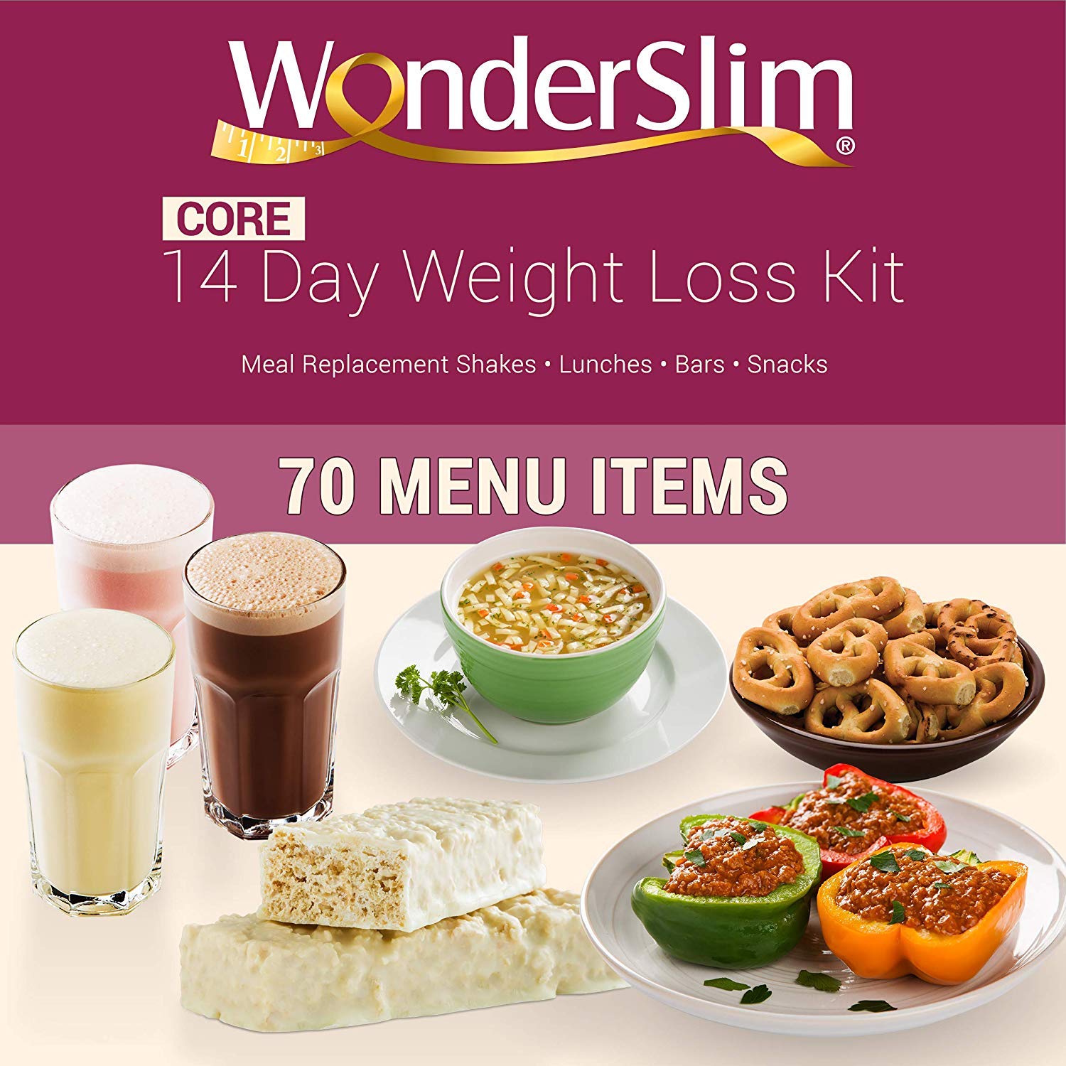 WonderSlim 2 Week Weight Loss Kit with 70 Meals & Snacks | Diet Plan for Fast Results | Perfect for Busy Professionals & Weight Loss Journey