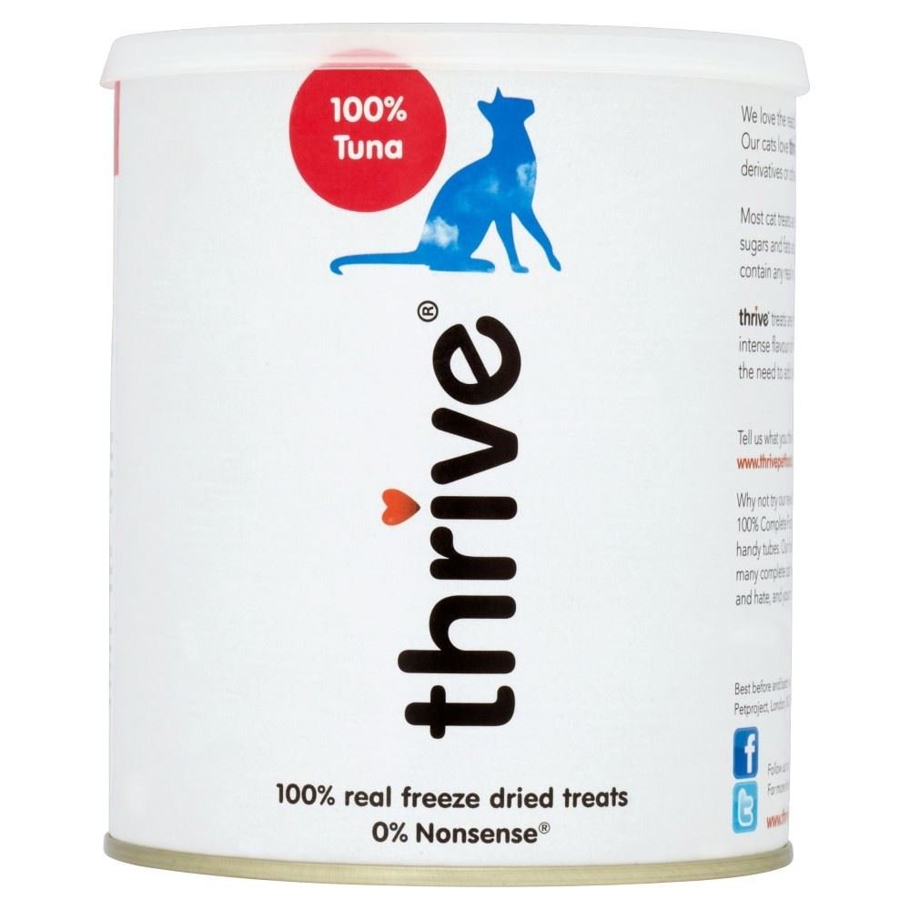 Thrive 100% Natural Real Tuna Cat Treats Maxi Tube (180g) - Healthy Snacks for Indoor & Outdoor Cats, Training Rewards & Dental Care