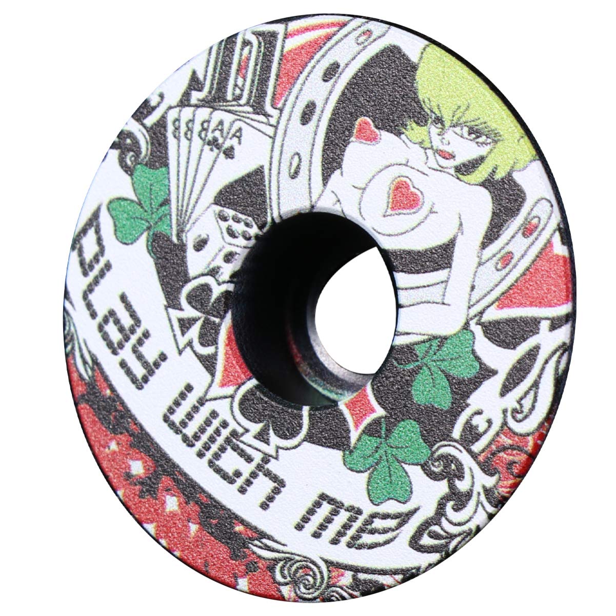 Garneck Aluminum Alloy Bicycle Headset Cap - Lightweight Bike Headset Top Cover for Mountain & Road Bikes - CNC Machined (Pattern 1) - Perfect for Cycling Enthusiasts & Bike Maintenance