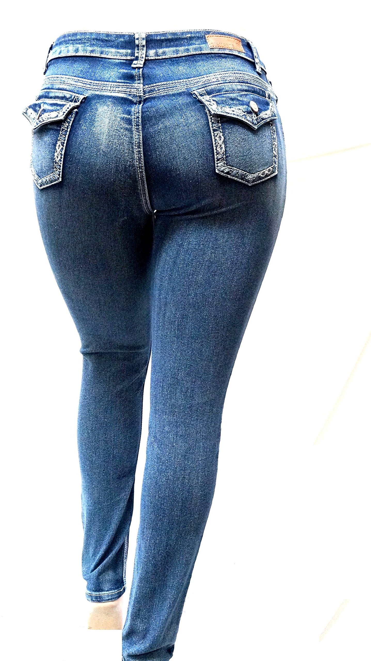 Jack David Women's Plus Size Stretch Denim Jeans - Blue/Black Curvy Fit with Flap Pockets (Skinny, Bootcut & Cargo Styles) | Comfortable & Stylish for Casual Wear, Office & Night Out