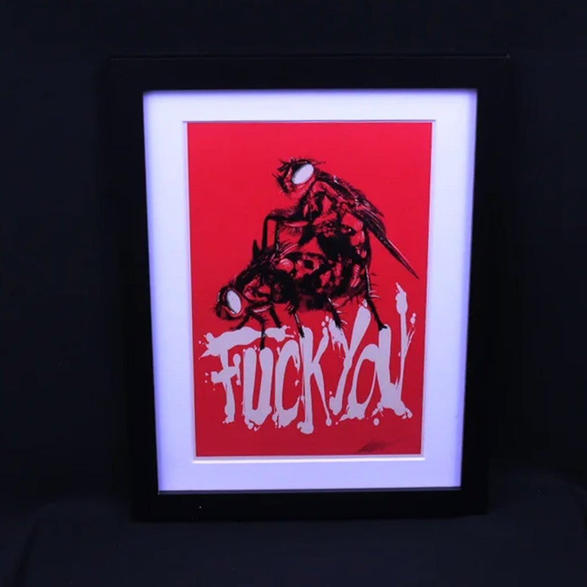 Godmachine Signed 'Fuck You' Fly Lithograph Art Print - Punk Rock Wall Decor for Home, Office & Music Studio