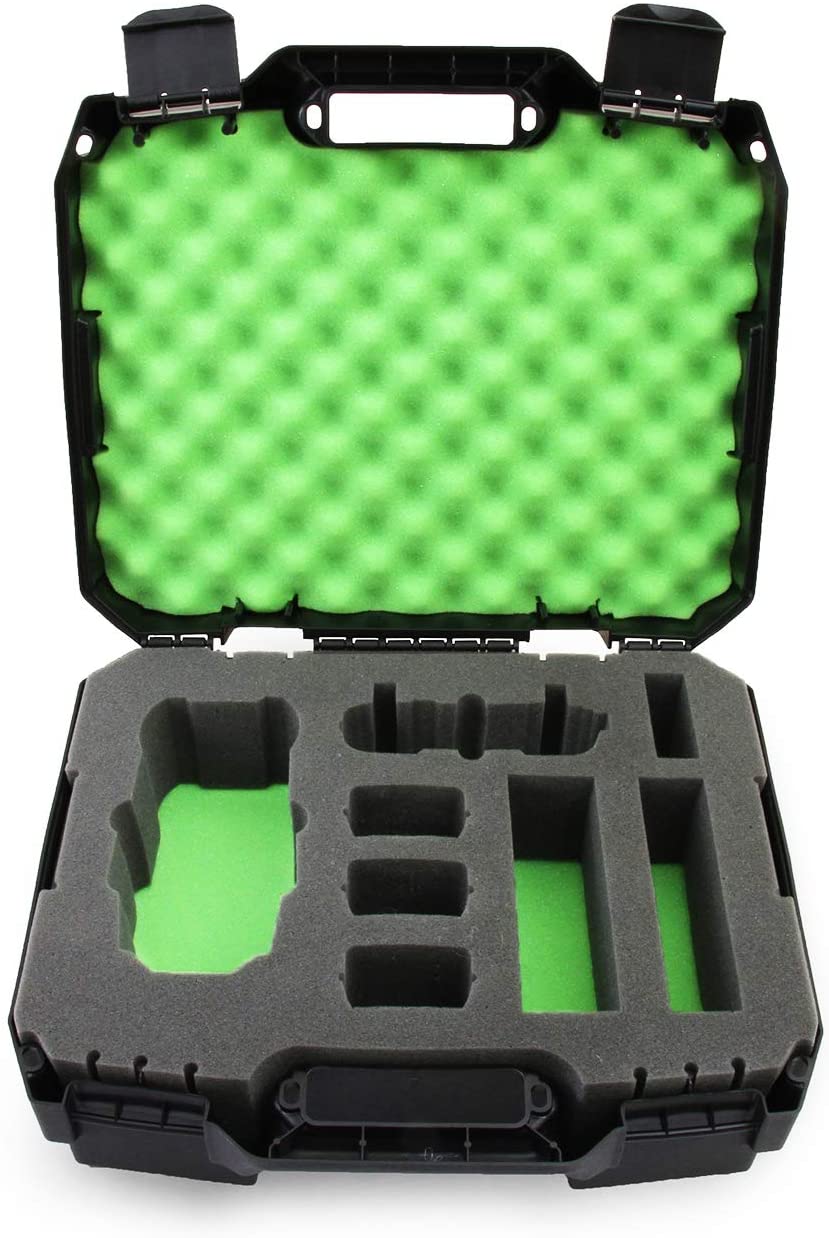 CASEMATIX Rugged Hard Case for DJI Mavic Pro 2 & Mavic 2 Zoom Drones - Protective Storage with Green Foam Interior (Case Only) - Perfect for Travel, Outdoor Adventures & Drone Accessories Protection
