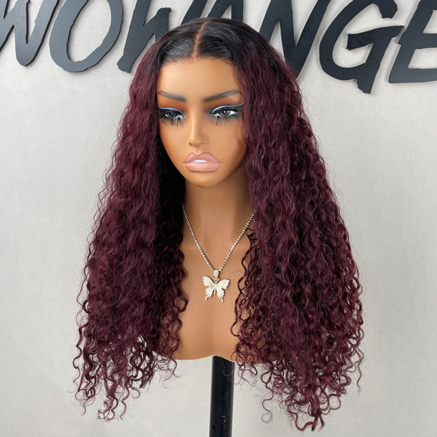 24 Inches RLC 99J Burgundy 9X6 Wear&Go Skinlike HD Lace Wig - Natural Looking Human Hair Wig with Pre-Plucked Hairline & Breathable Cap for Daily Wear, Parties & Special Occasions (Sample with Minor Signs of Use)