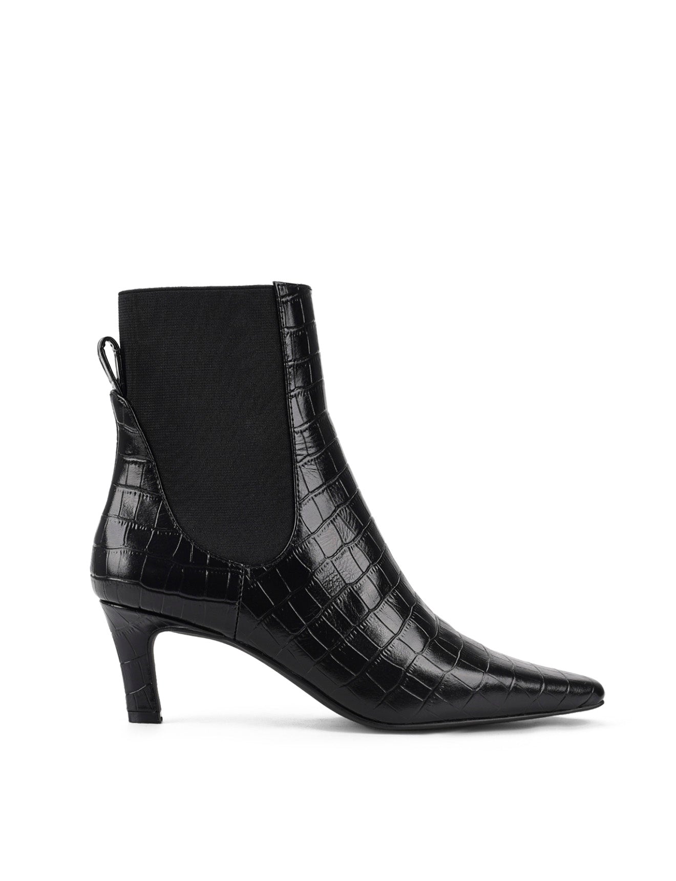 Blair Women's Black Crocodile Leather Ankle Boots - Stylish & Comfortable for Casual Outings, Work & Evening Events