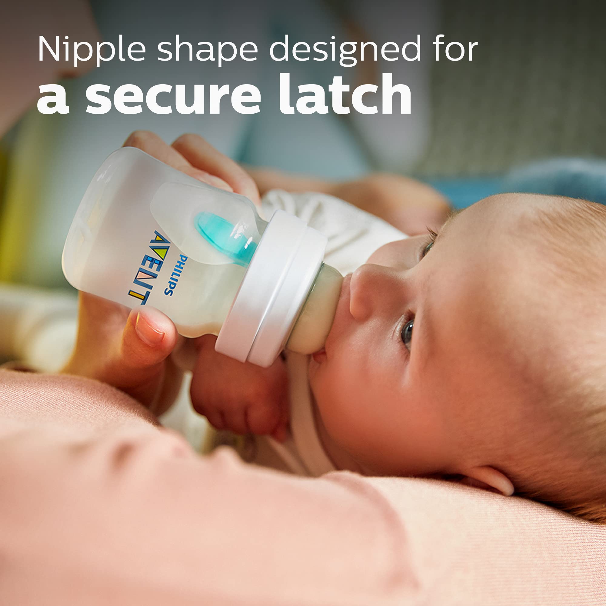 Philips AVENT Anti-Colic Baby Bottle with AirFree Vent - 9oz BPA-Free Newborn Feeding Set (SCD308/01, White) | Perfect for Breastfeeding & Reducing Gas Discomfort