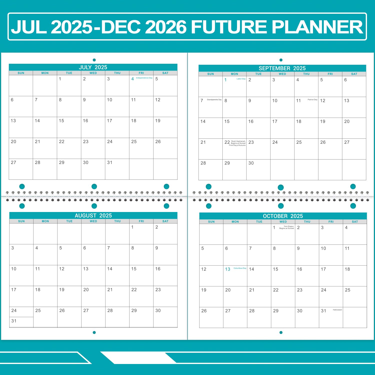 2025-2026 Wall Calendar Set - 2 Pack Monthly Planner (July 2025-December 2026) | 18-Month Hanging & Desk Calendar | 11