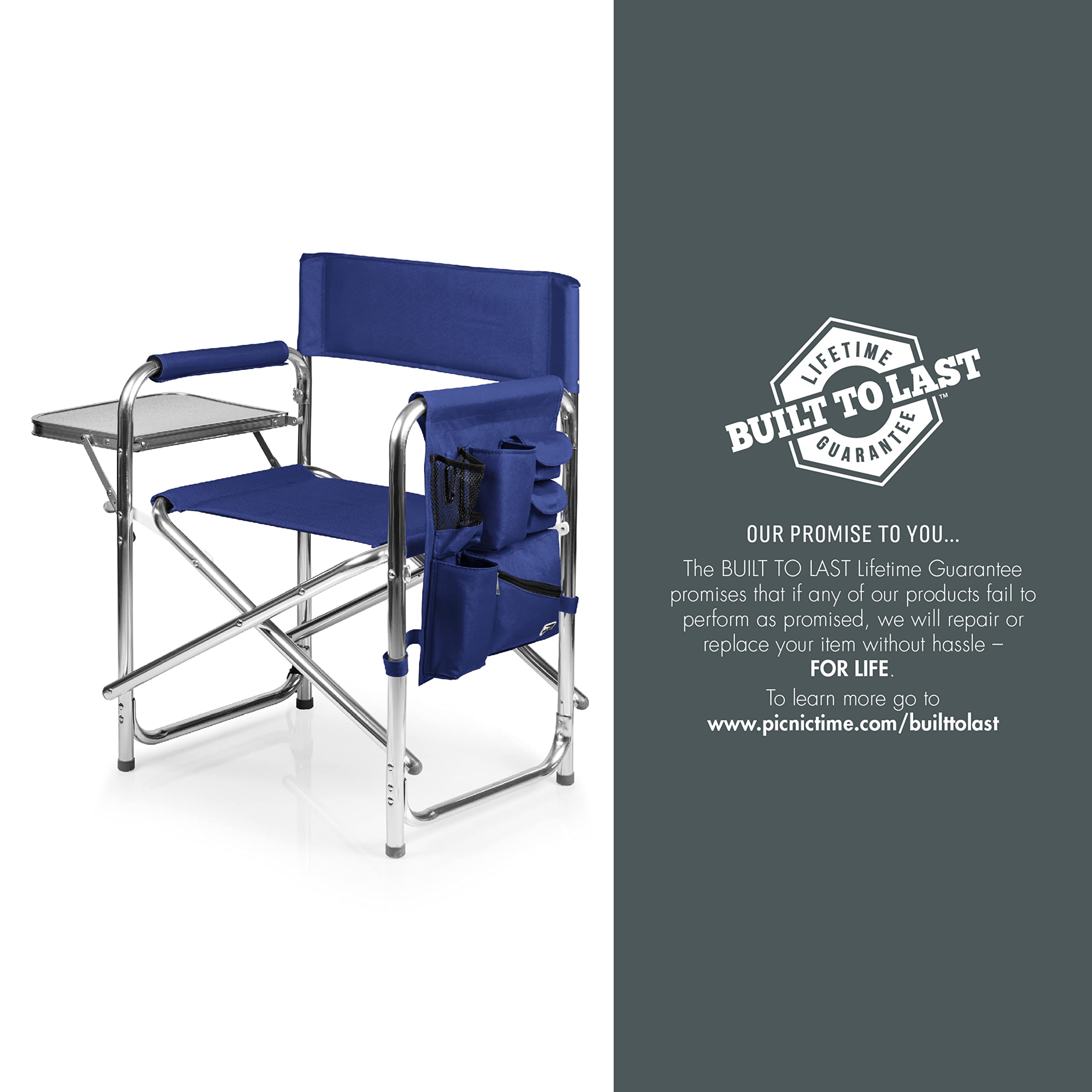 PICNIC TIME NHL Toronto Maple Leafs Folding Sports Chair with Side Table - Portable Camping Chair for Adults - Perfect for Beach, Tailgating, and Outdoor Events
