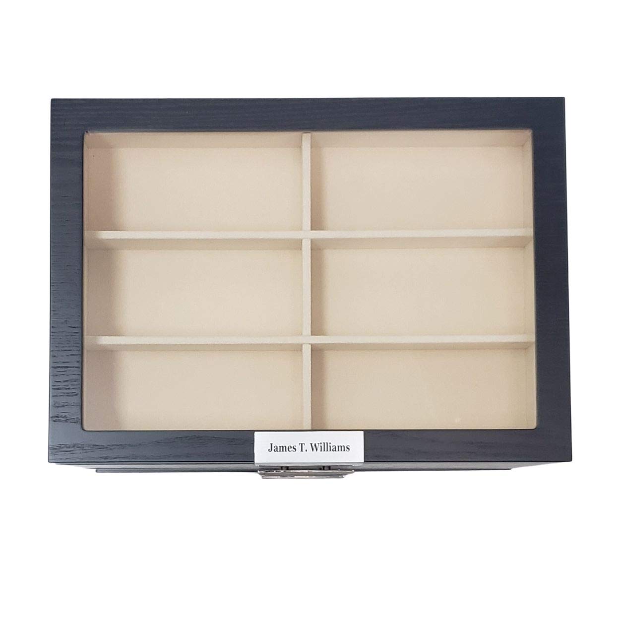 Personalized 24-Piece Large Black Wooden Eyeglass & Sunglass Display Case - 4-Tier Storage Box with Drawer | Perfect for Optical Shops, Retail Stores & Home Organization