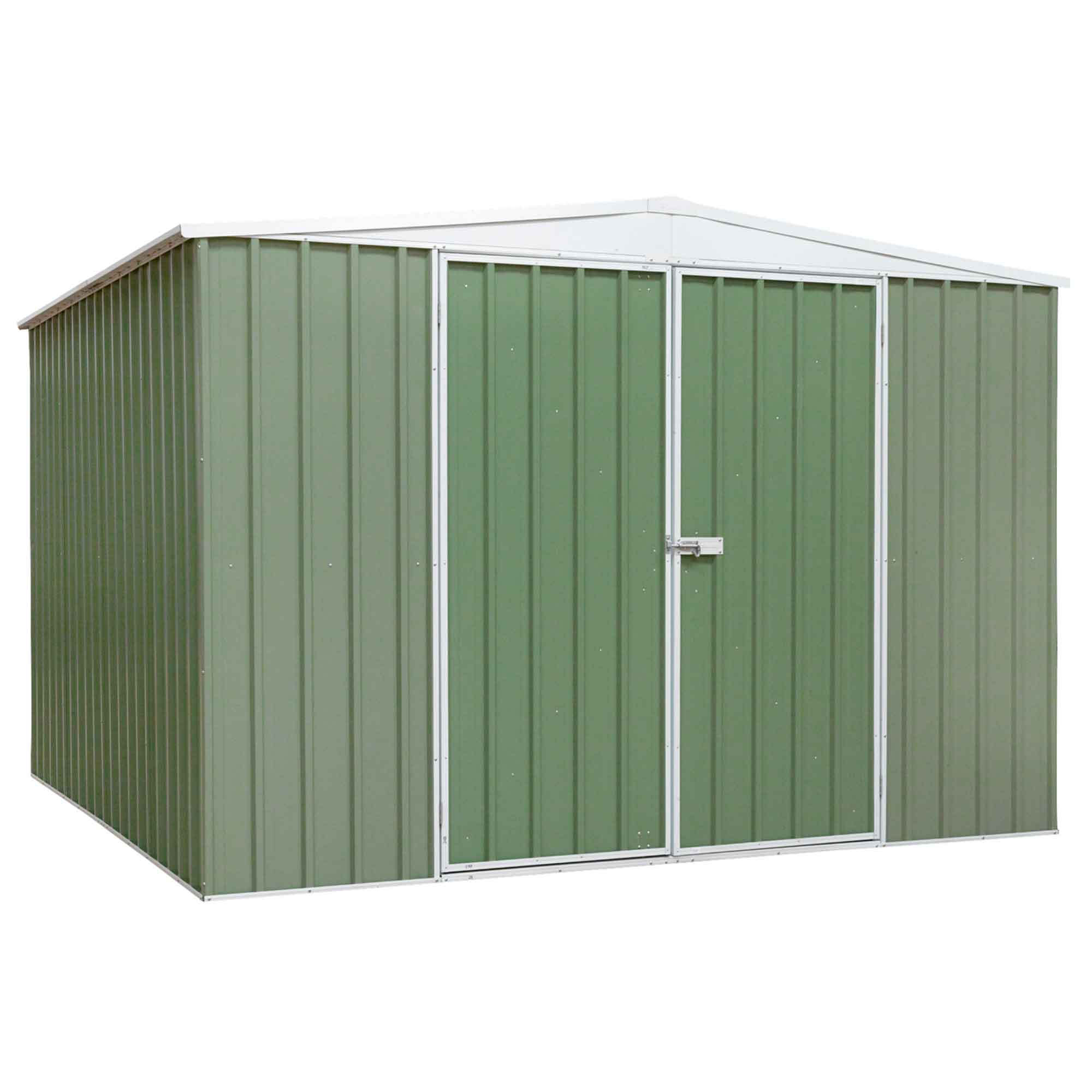 10x10ft Galvanized Steel Outdoor Storage Shed with Apex Roof - Heavy Duty Garden Shed for Backyard, Patio & Lawn Equipment Storage (Green, Model DG116) | Weather-Resistant Metal Shed for Tools, Bikes & Seasonal Items