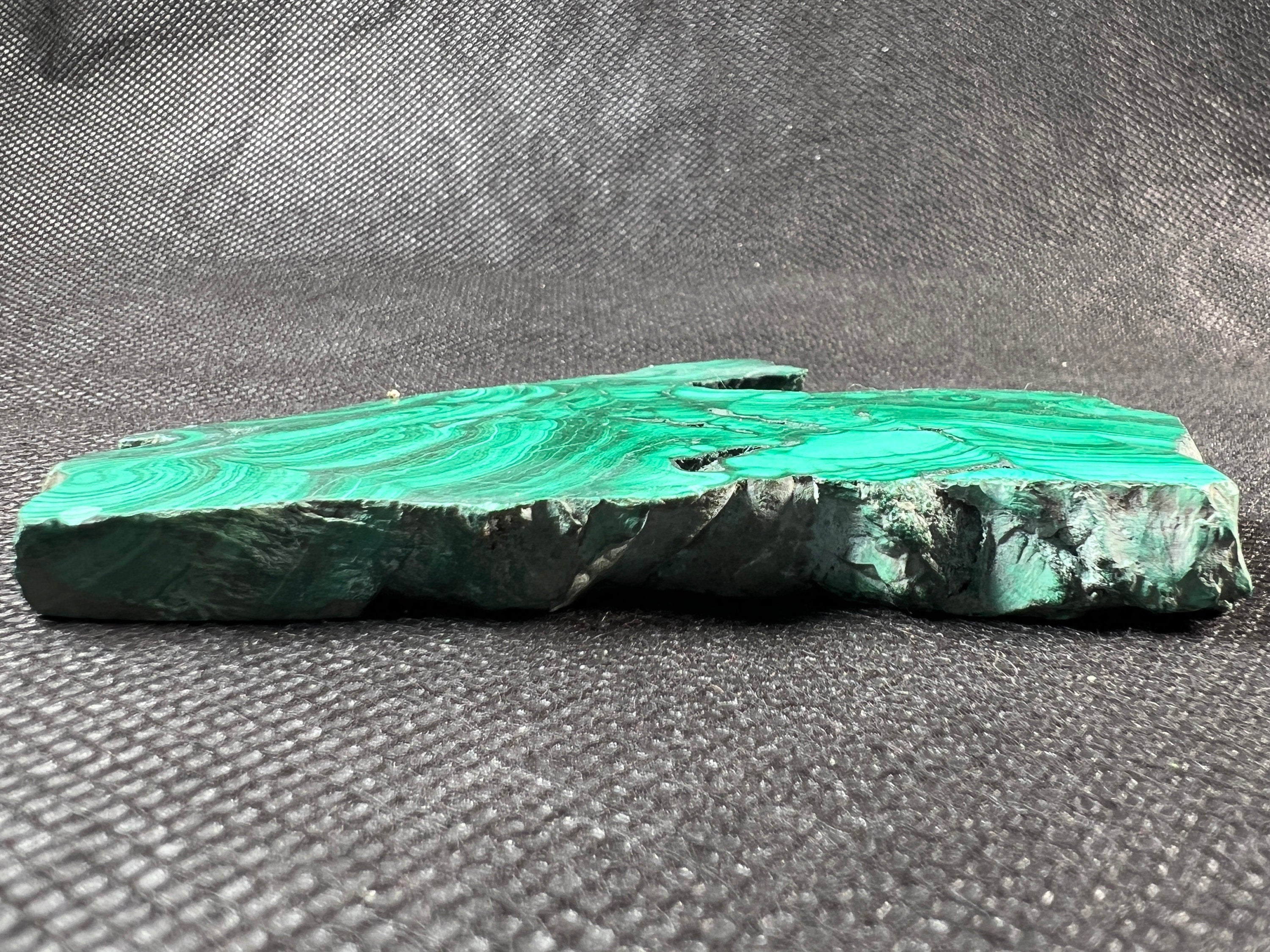Natural Green Malachite Crystal Slab - Premium Polished Stone for Jewelry Making, Unique Spiritual Gift, Home & Office Decor - Perfect for Meditation, Healing Crystals Collection & Feng Shui Display