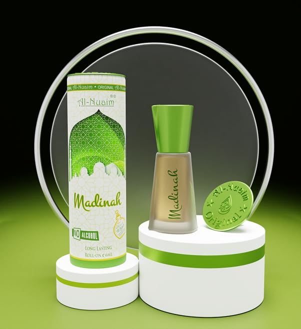 Madinah 6ML Unisex Itr Perfume - Long Lasting Attar Fragrance Oil in Roll On Bottle (0.20 Fl Oz) - Perfect for Daily Wear, Gifts & Special Occasions