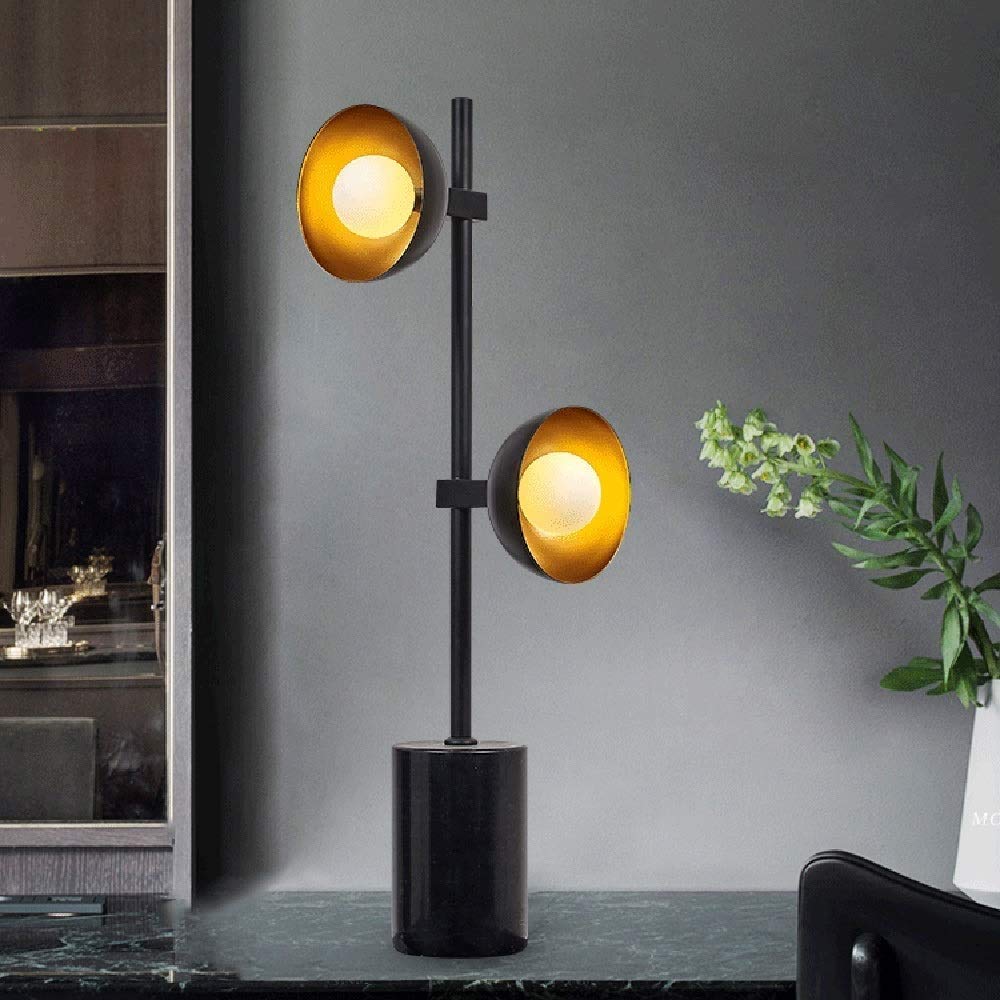 Modern 2-Light LED Desk Lamp - Simple Creative Iron Art Table Lamp for Living Room, Bedroom & Dining Decor - E27 Edison Bulb Compatible - Perfect for Reading, Working & Ambient Lighting