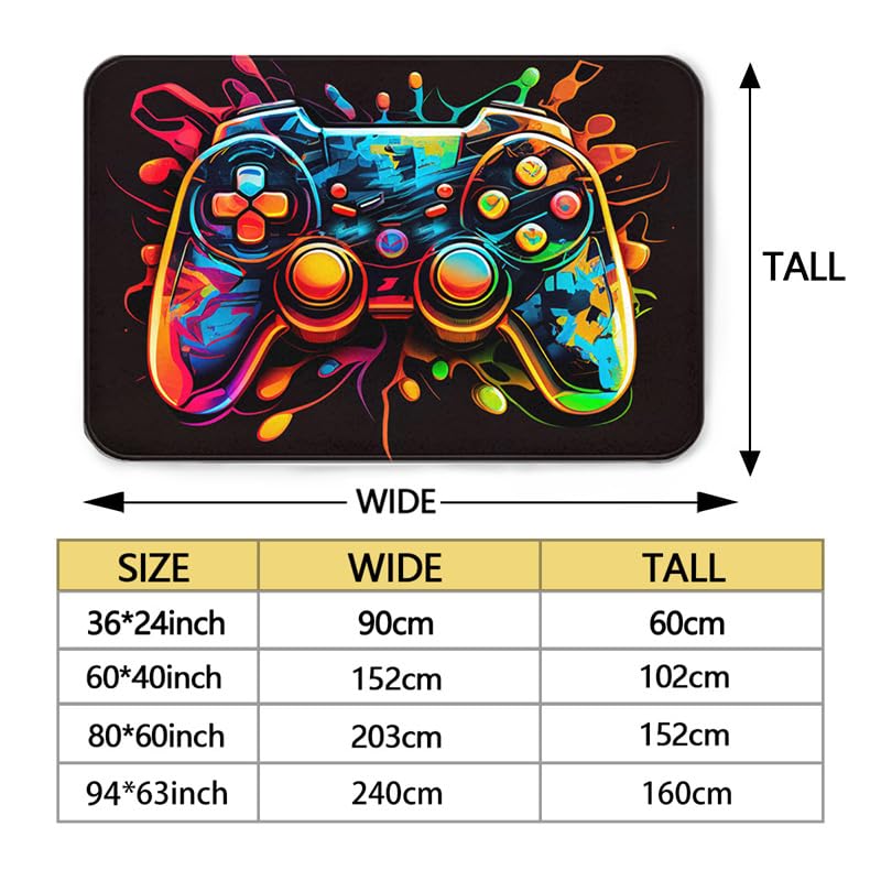 Premium Game Player Carpet - 60x40 Inch Non-Slip Gaming Rug for Esports Room, Game Room Decor, Boys Bedroom & Living Room - Perfect for PC Gaming, Console Play & Streaming Setup