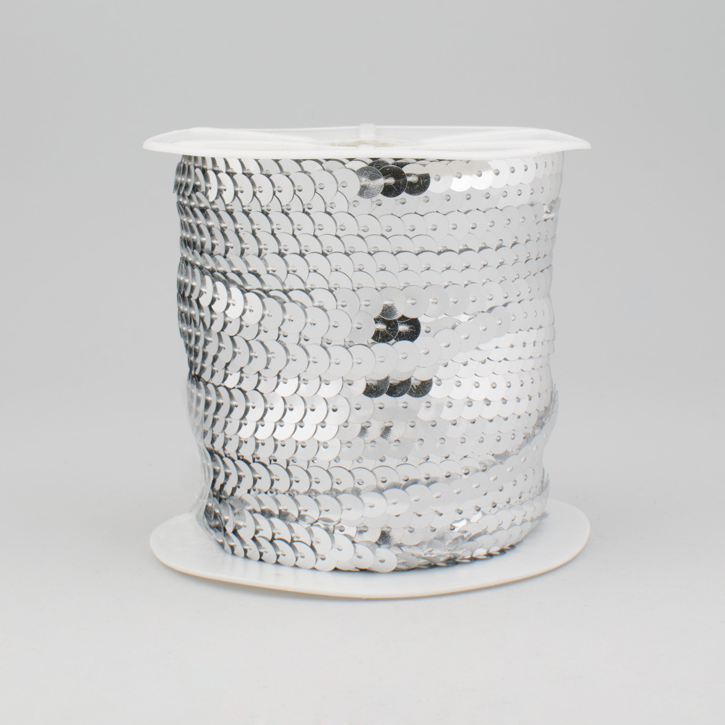 0.25 Inch Metallic Silver Sequin Trim - 100 Yards Roll for Costume Design, DIY Crafts, and Fashion Accessories
