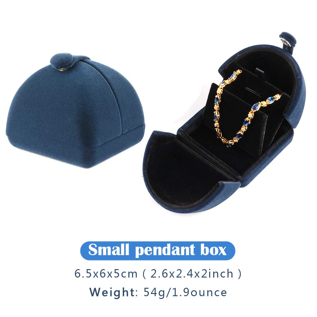 Rolin Roly Velvet Ring Box - Flocked Jewelry Display Case for Engagement, Wedding & Anniversary Gifts - Soft Wedding Ring Holder in Royal Blue - Perfect for Proposals, Bridal Showers & Romantic Gift Giving