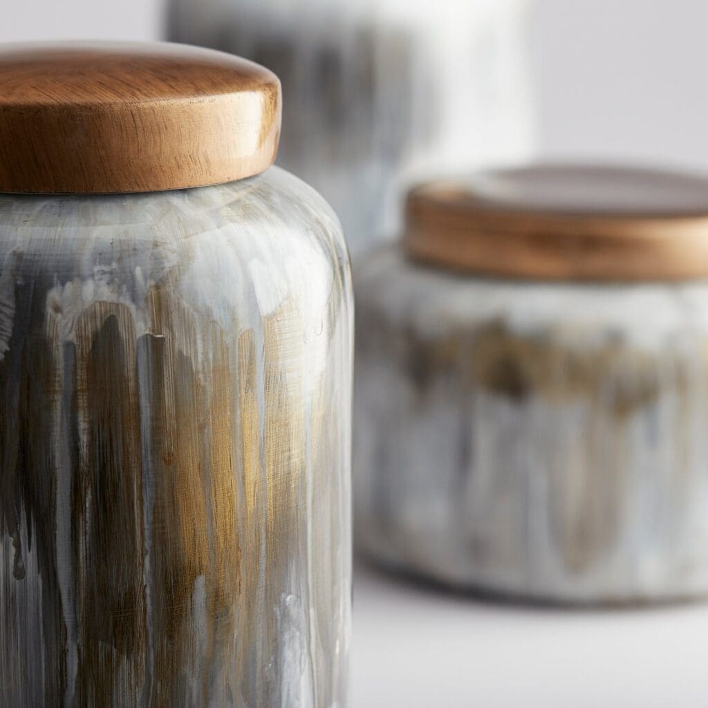 Cyan Design 10422 Spirit Drip Container - Medium Olive Glaze Ceramic Vase for Home Decor, Wedding Centerpiece & Tabletop Display