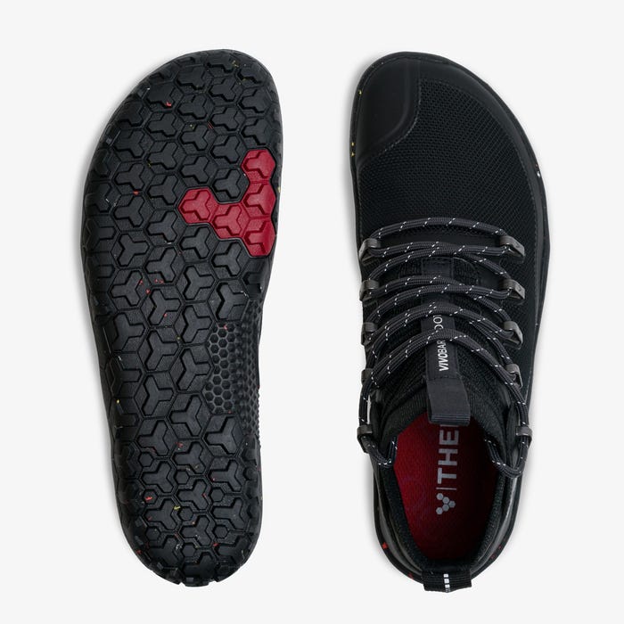 Vivobarefoot Men's Magna Trail II FG Waterproof Hiking Shoes - Obsidian Color | Barefoot Trail Running & Outdoor Adventure Footwear for Men