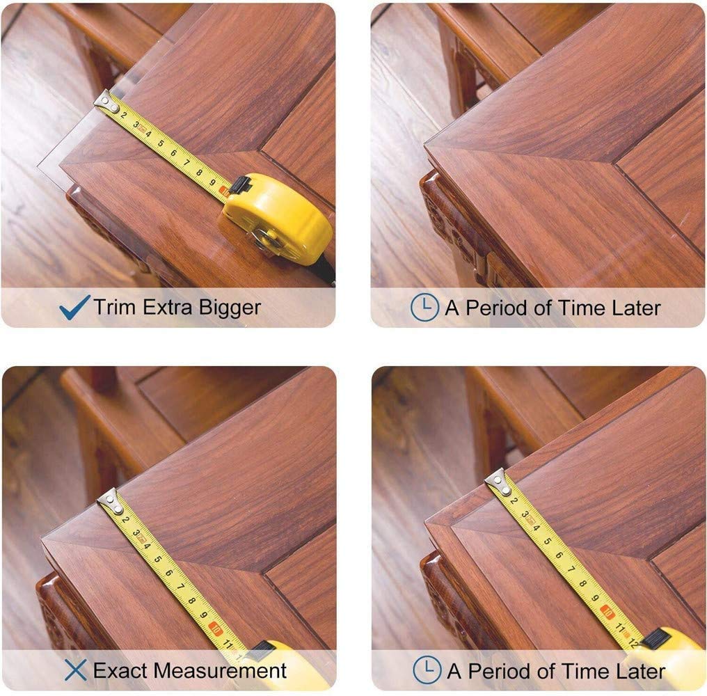 Clear Plastic Table Cover Protector 1.5mm Thick 36x72In - Waterproof Dining Table Cover for Kitchen, Restaurant, Office & Outdoor Use - Durable Tablecloth Mat for Easy Cleaning & Surface Protection