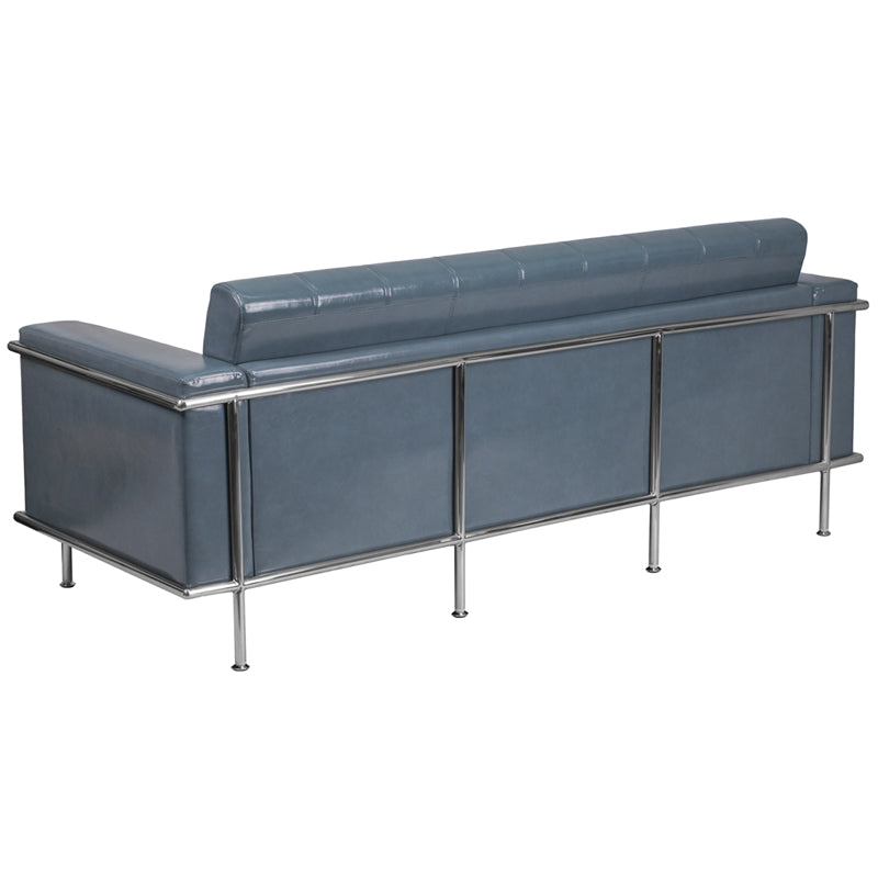 FLASH HERCULES Lesley Series Modern Black LeatherSoft Sofa with Sturdy Encasing Frame - Perfect for Living Room, Lounge & Home Theater Seating