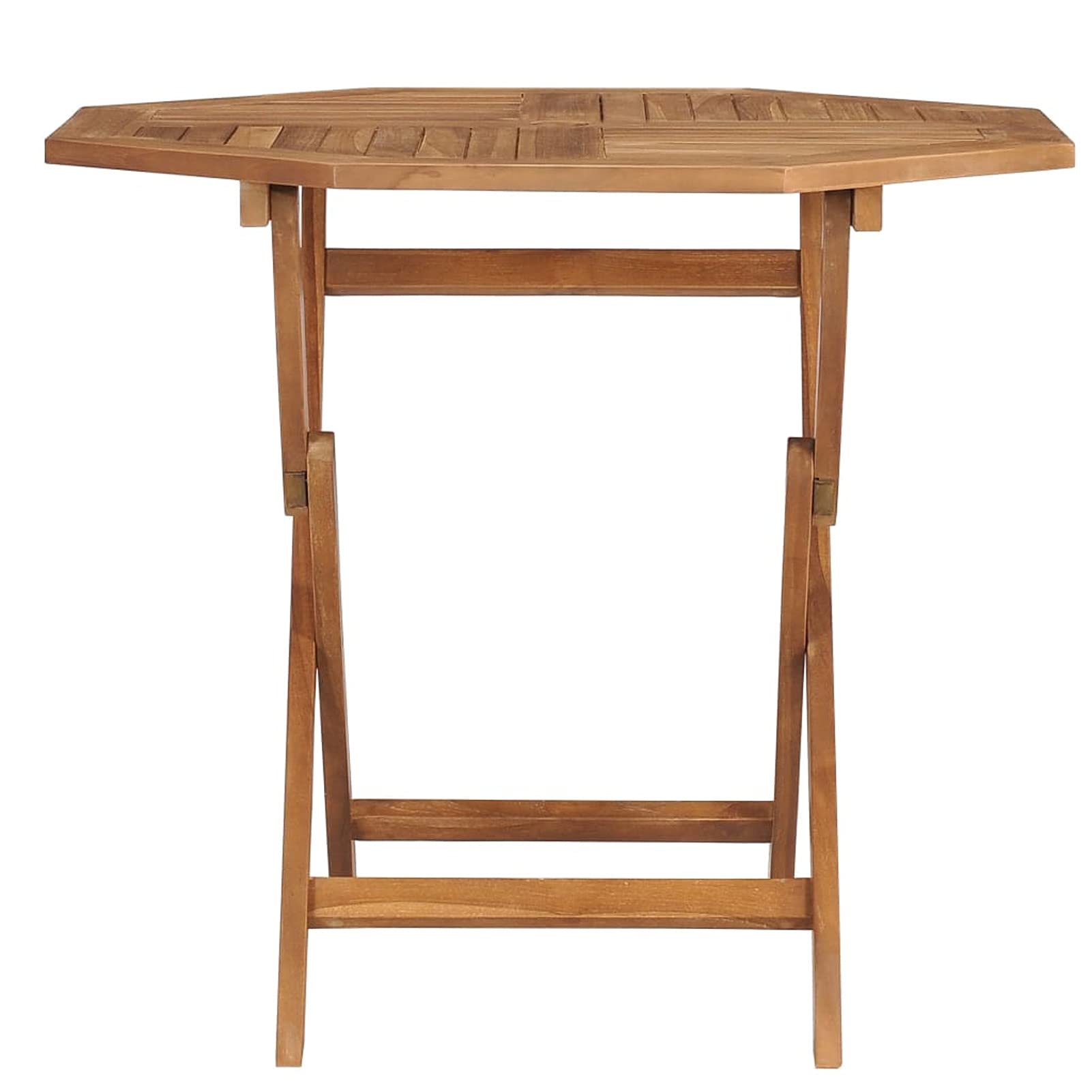 Tidyard Teak Wood Folding Outdoor Dining Table with Umbrella Hole - 33.5 x 33.5 x 29.9 Inch Patio Garden Table for Deck, Terrace, Backyard - Perfect for Outdoor Entertaining & Small Space Dining