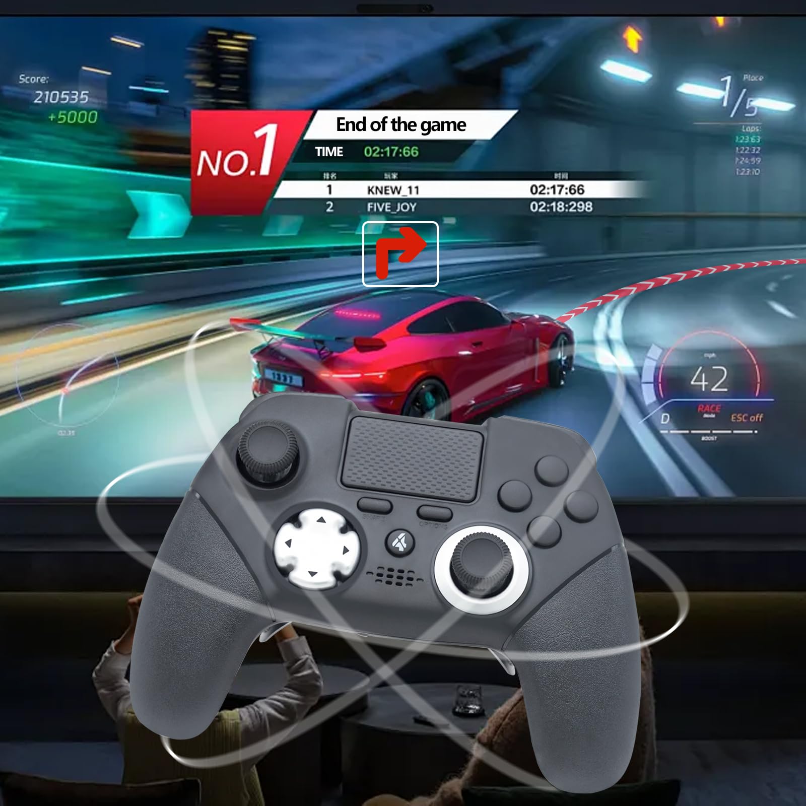 Eagolloar Wireless PS4 Controller with Back Paddles & Programming - for Gaming & Esports