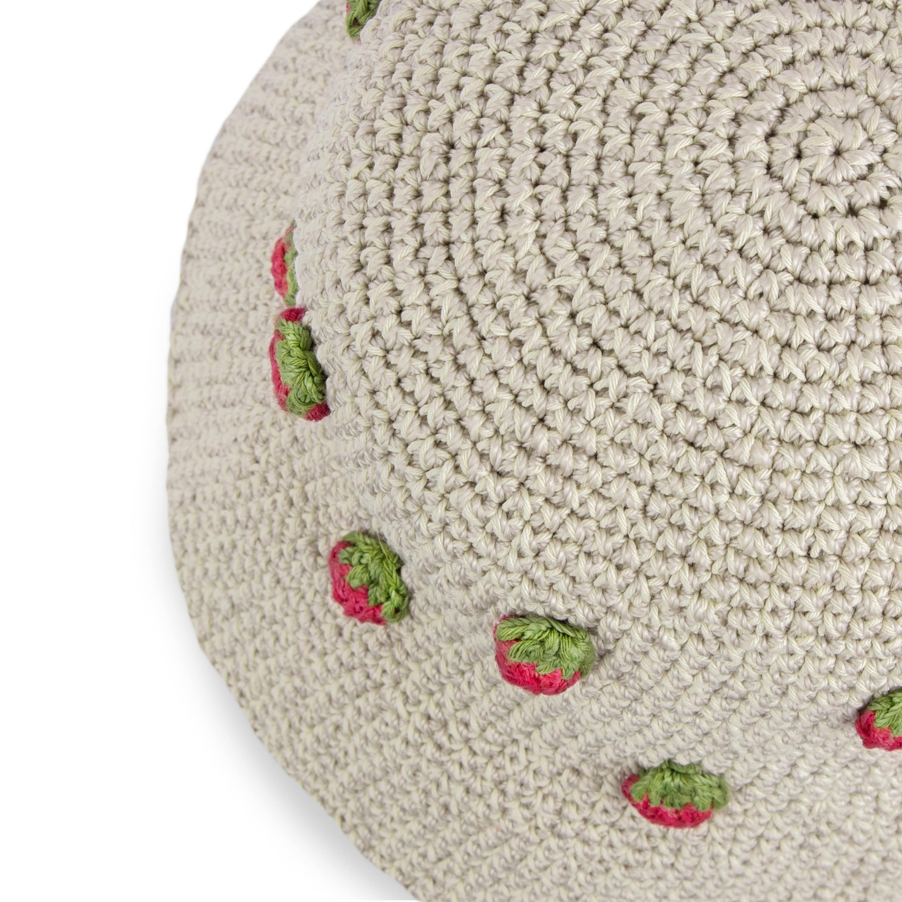 Handmade Lanie Bucket Hat - Natural Strawberry Crochet Sun Hat for Women, Summer Beach Vacation & Outdoor Activities