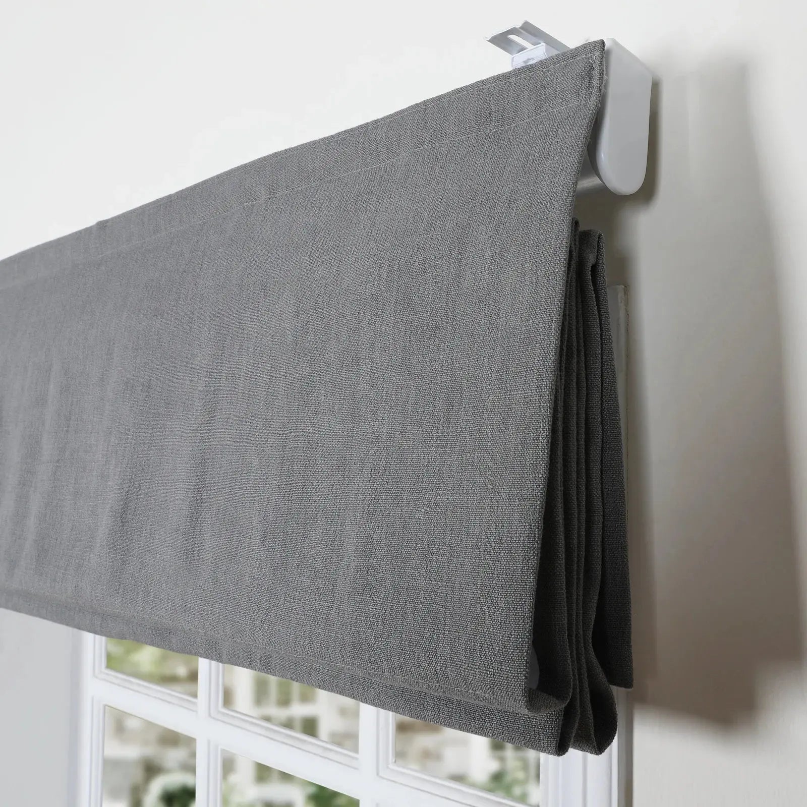 Jawara Linen Cotton Roman Shade Cordless - Blackout Window Treatment for Bedroom & Living Room