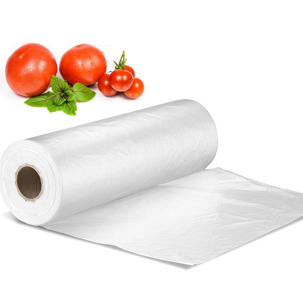 Eco-Friendly Plastic Produce Bags Roll 12x16 Inch - Clear Vegetable, Food, Bread & Grocery Storage Bags, 350 Count/Roll - Perfect for Farmers Markets, Supermarkets & Home Kitchen Organization