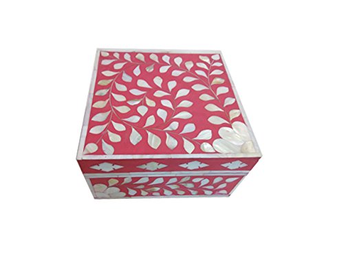 Exquisite Mother of Pearl Inlaid Jewelry Box - Elegant Pink Gift Box for Jewelry Storage & Display | Perfect for Wedding Gifts, Bridesmaid Presents & Home Decor