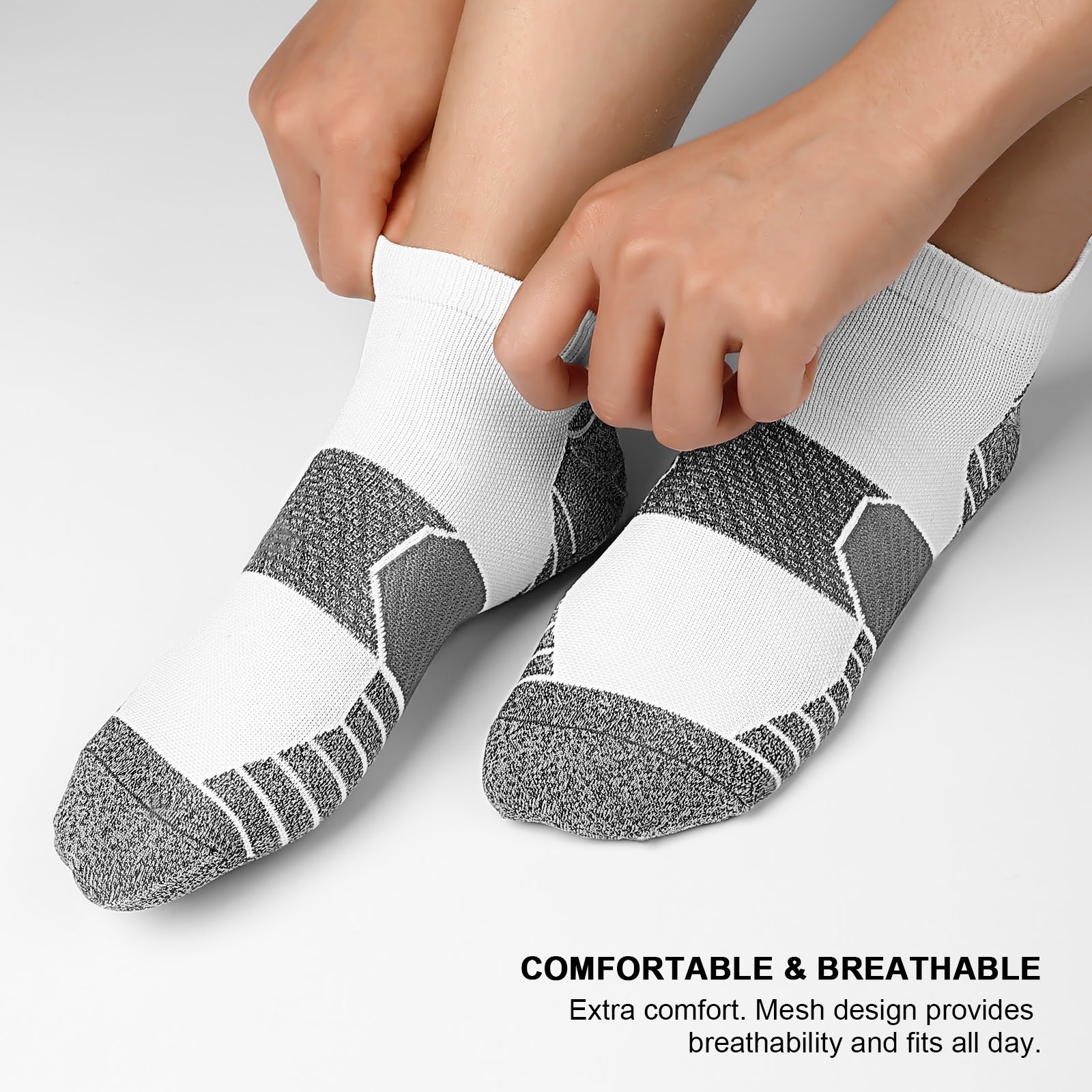 GECKOMAN x PAPLUS Women's Breathable Ankle Athletic Socks 2 Pairs - Comfortable Running & Workout Socks for Gym, Yoga & Daily Wear