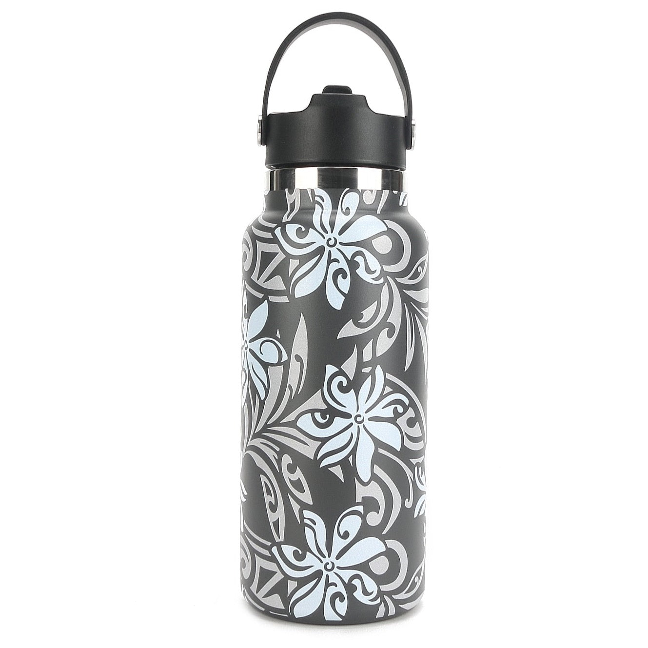 32oz Insulated Stainless Steel Water Bottle - Tiare Infinity Grey, Leak Proof & Double Wall Vacuum, Keeps Drinks Cold 24Hrs/Hot 12Hrs - Perfect for Gym, Hiking, Travel & Office Use