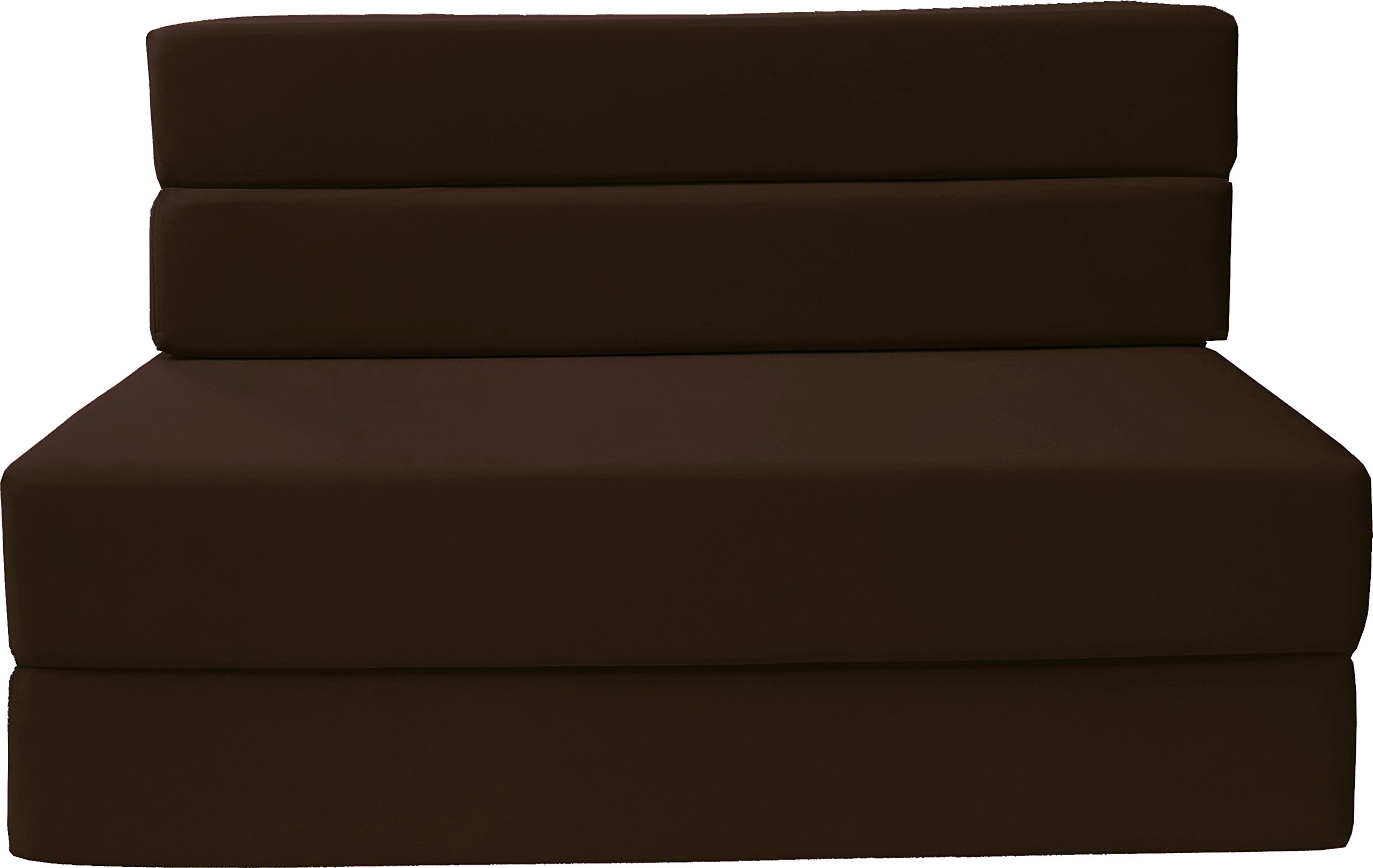 D&D Futon Furniture Folding Foam Mattress - Queen Size Sofa Bed Convertible for Guest Room, Living Room & Small Spaces (Brown) | Multi-Functional Sleeper Chair for Comfortable Lounging & Overnight Guests
