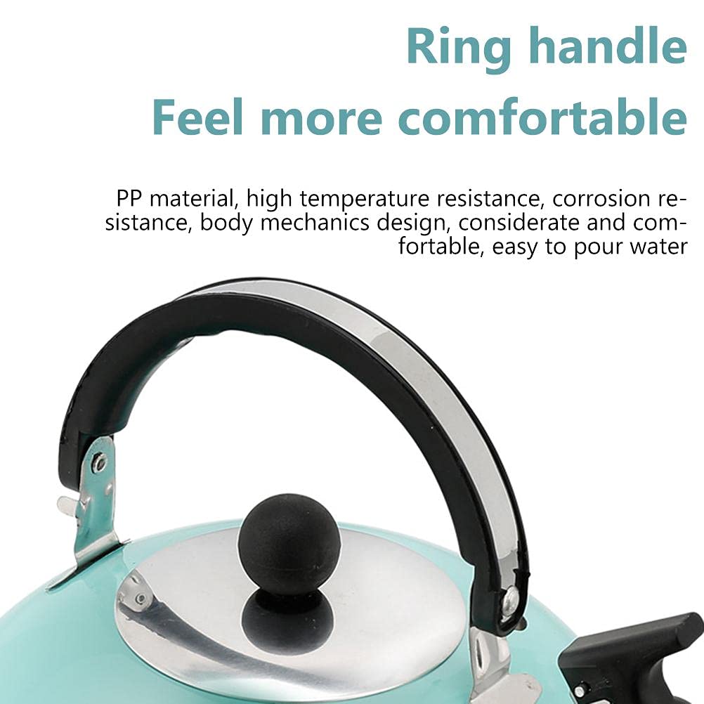 3L Stainless Steel Camping Kettle with Whistle - Portable Travel Kettle for Gas Stove, Foldable Handle & Lid (Purple) - Perfect for Outdoor Adventures, Hiking & Backpacking