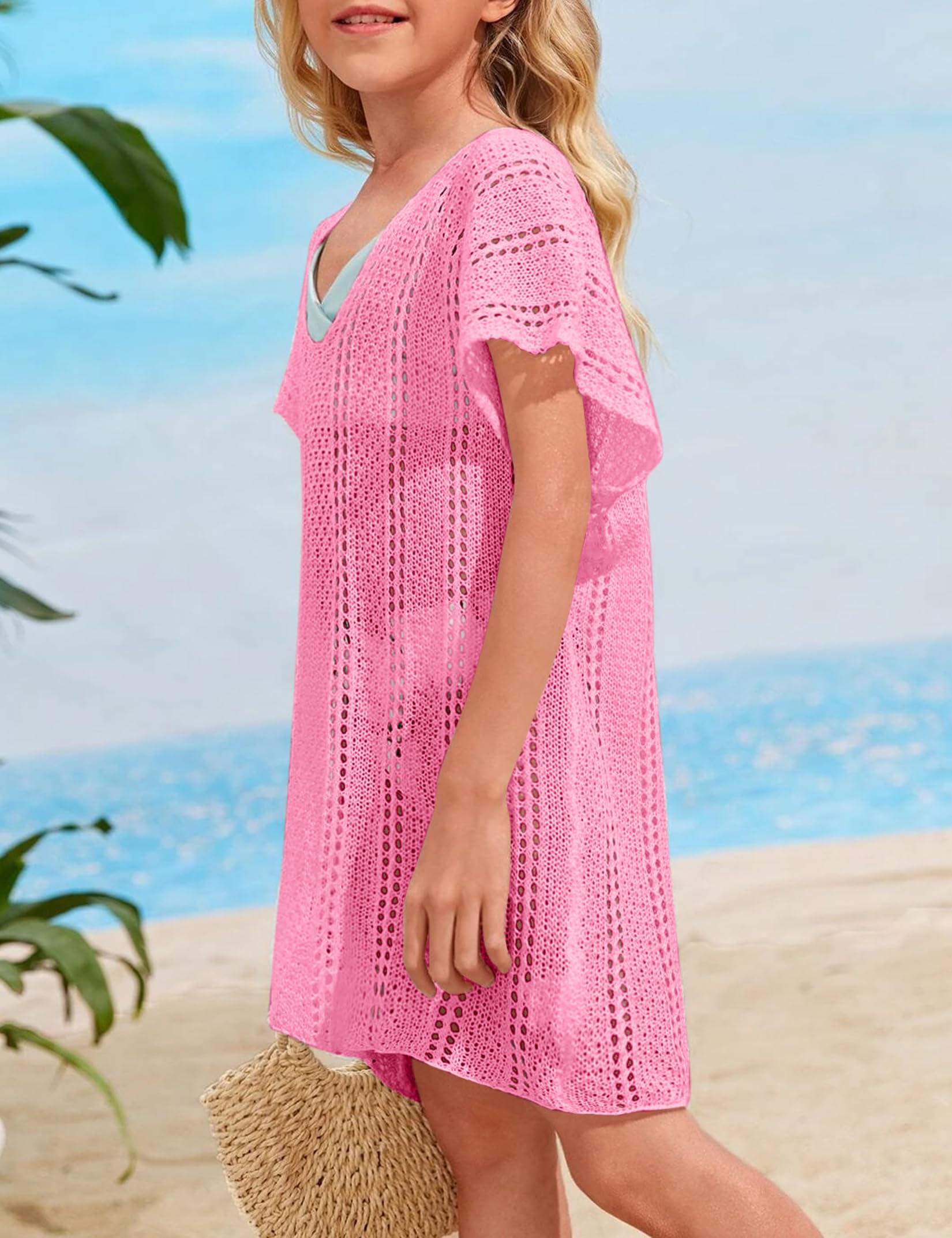 Crochet Swim Cover Up for Girls - Kids Beachwear, Summer Swimsuits & Tops for Pool, Beach & Vacation Outfits