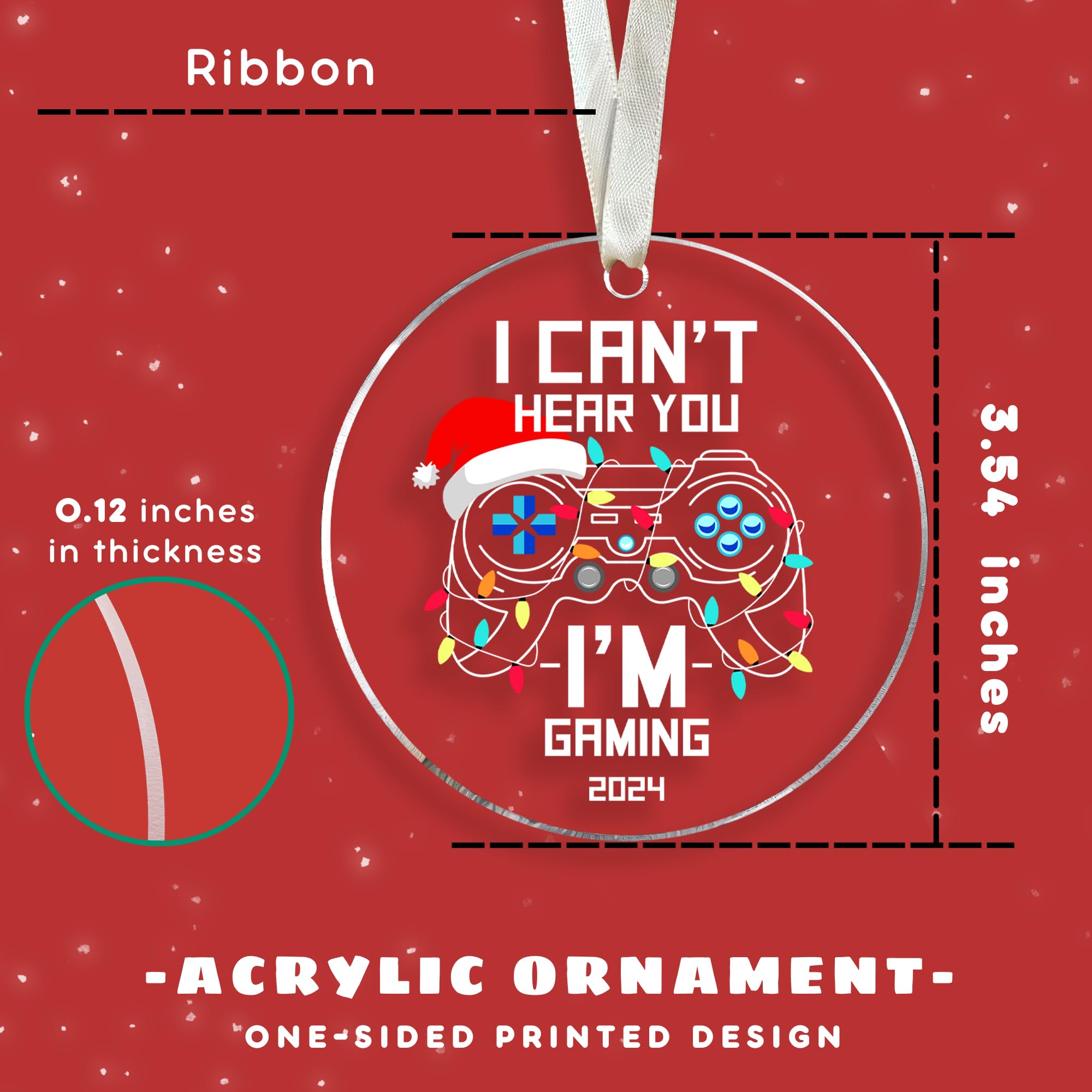 Video Game Christmas Ornaments - Acrylic Gaming Tree Decorations for Gamers | Perfect for Holiday Gaming-Themed Decor & Christmas Tree Accessories