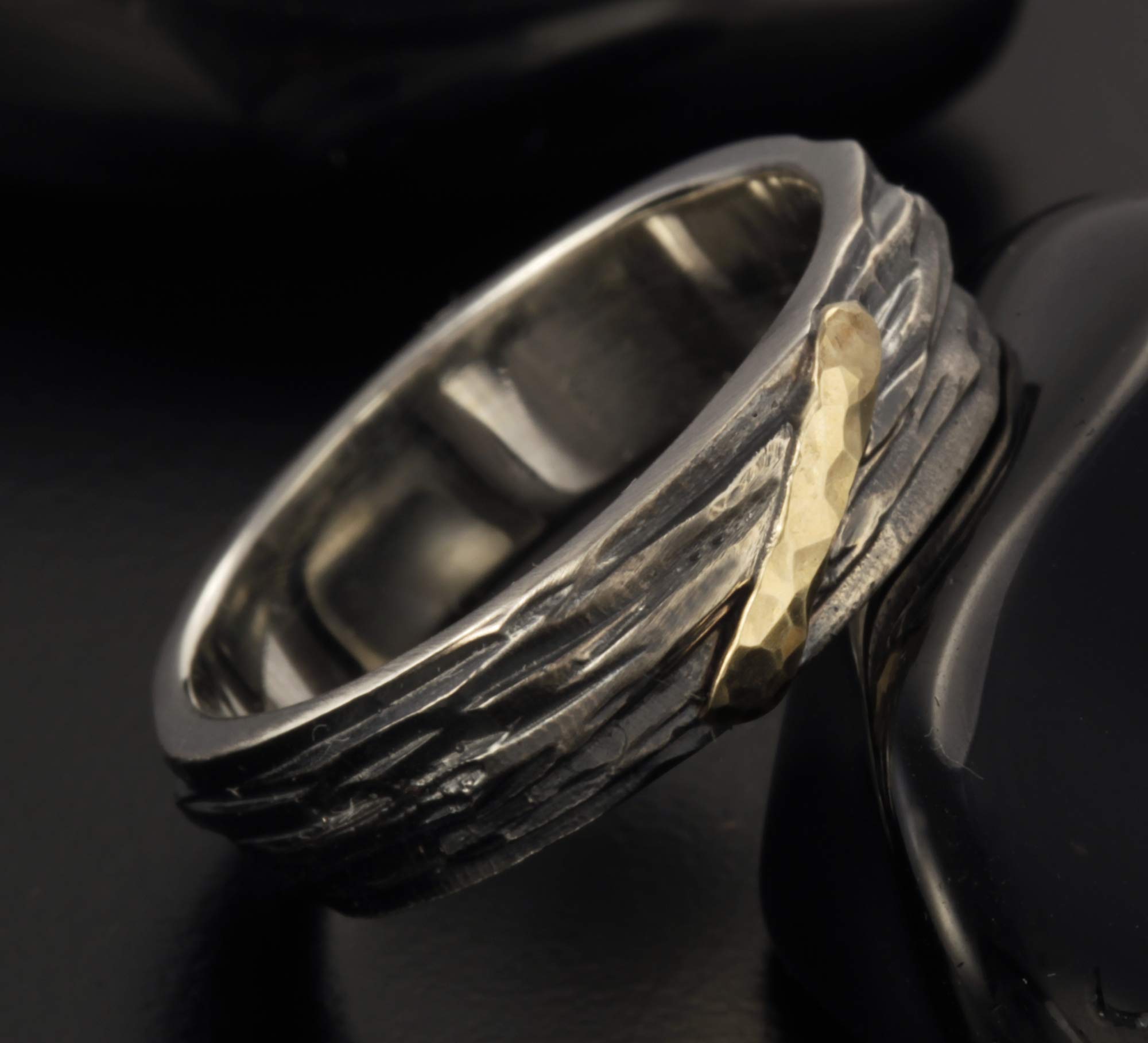 14K Gold and Silver Men's Wedding Band - 7mm Wide Comfort Fit Ring for Him - RS-1302 | Perfect for Weddings, Anniversaries & Special Occasions