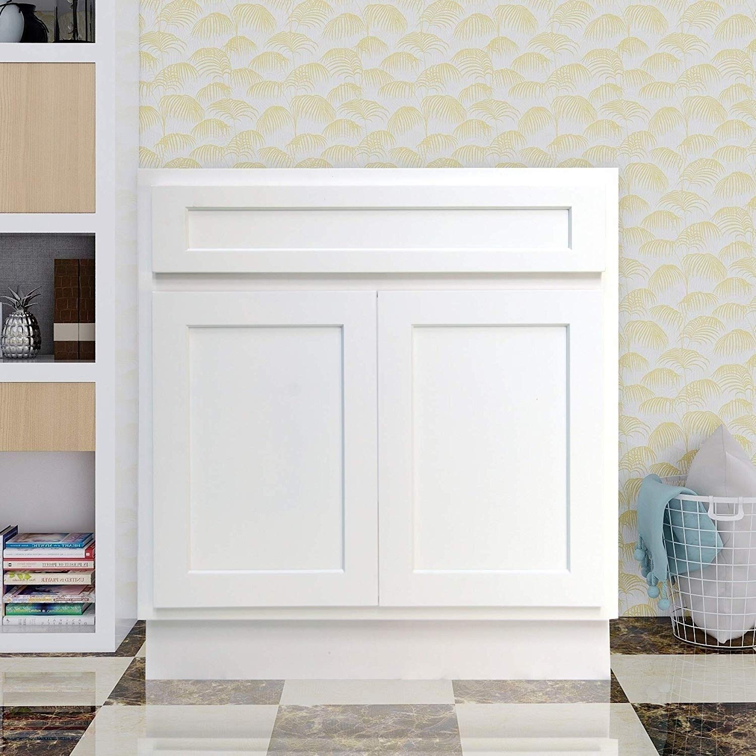 Vanity Art 36 Inch Single Sink Bathroom Vanity Cabinet in Grey - Modern Bathroom Storage with Soft-Close Doors & Drawers for Master Bath or Powder Room