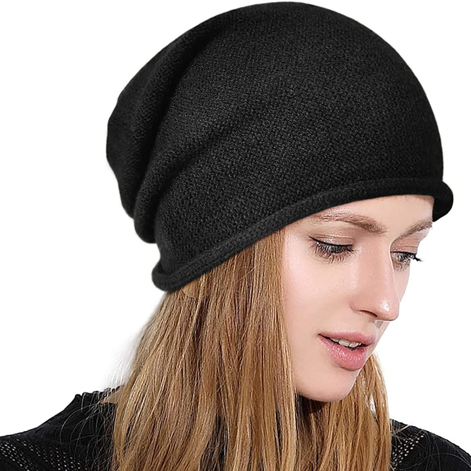 Unisex Winter Beanie - Stretchy Knit Hat with Curled Edge for Men & Women | Warm Fleece Lined Beanie for Daily Wear, Outdoor Activities & Cold Weather