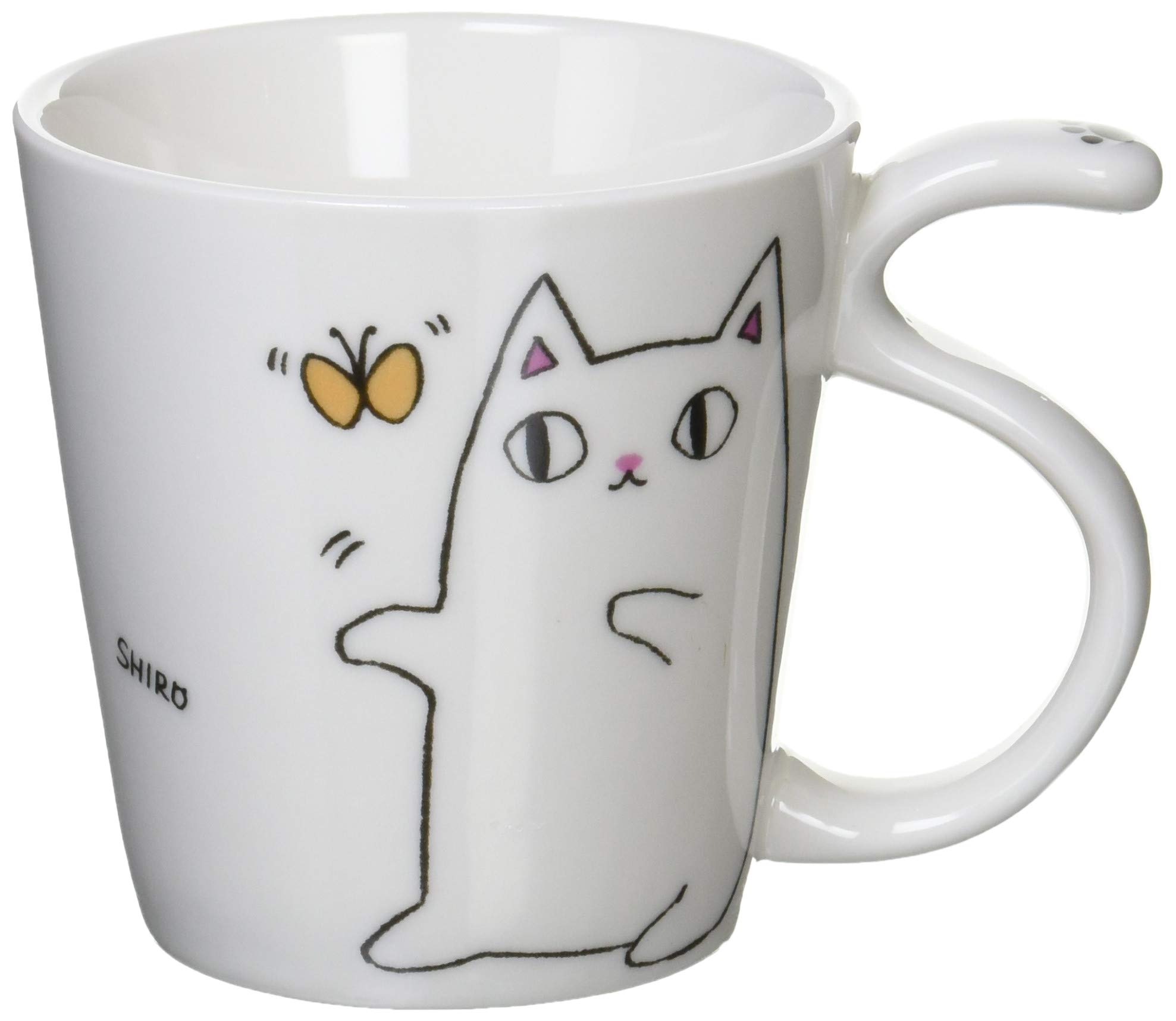 3 Brothers Cat Tail Mug - Shiro 13010 Ceramic Coffee Cup for Cat Lovers | Perfect Gift for Pet Owners & Anime Fans