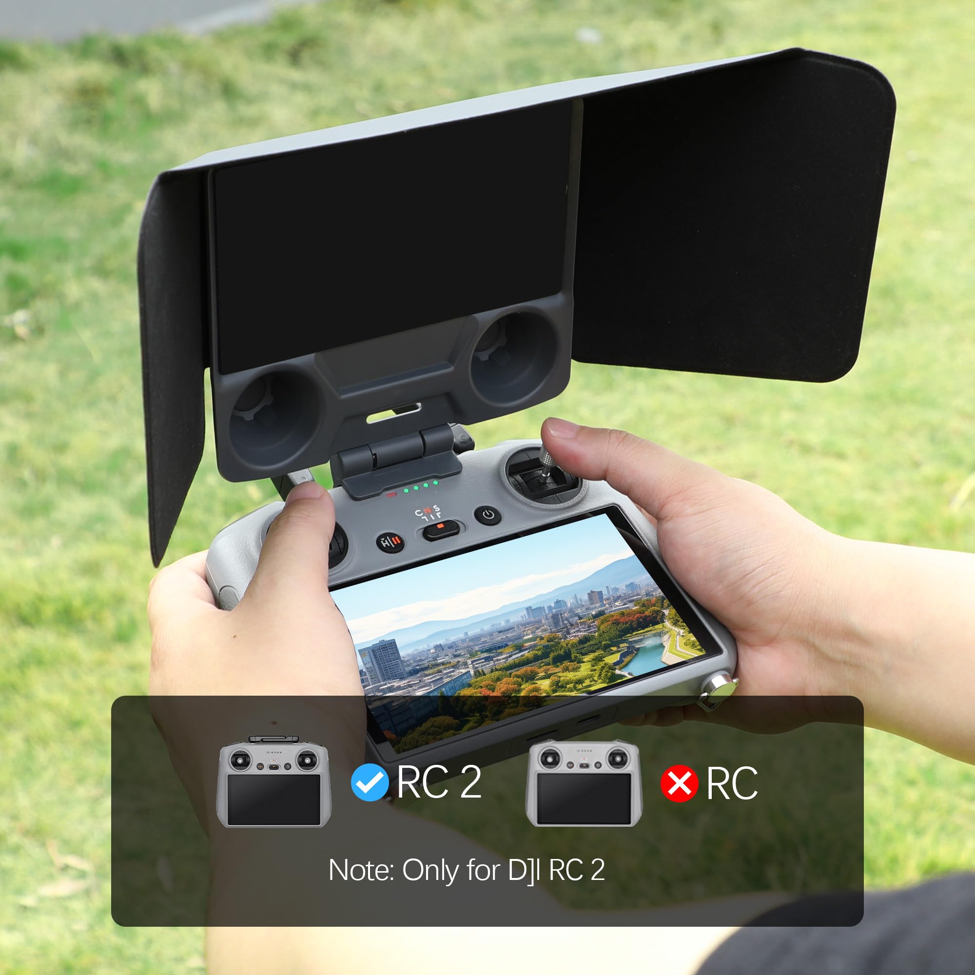 FPVtosky DJI Mini 4 Pro / Air 3 RC 2 Controller Accessories Kit - Sun Hood Cover, Lanyard, Screen Protectors (2 Pack) - Perfect for Outdoor Drone Flying and Aerial Photography