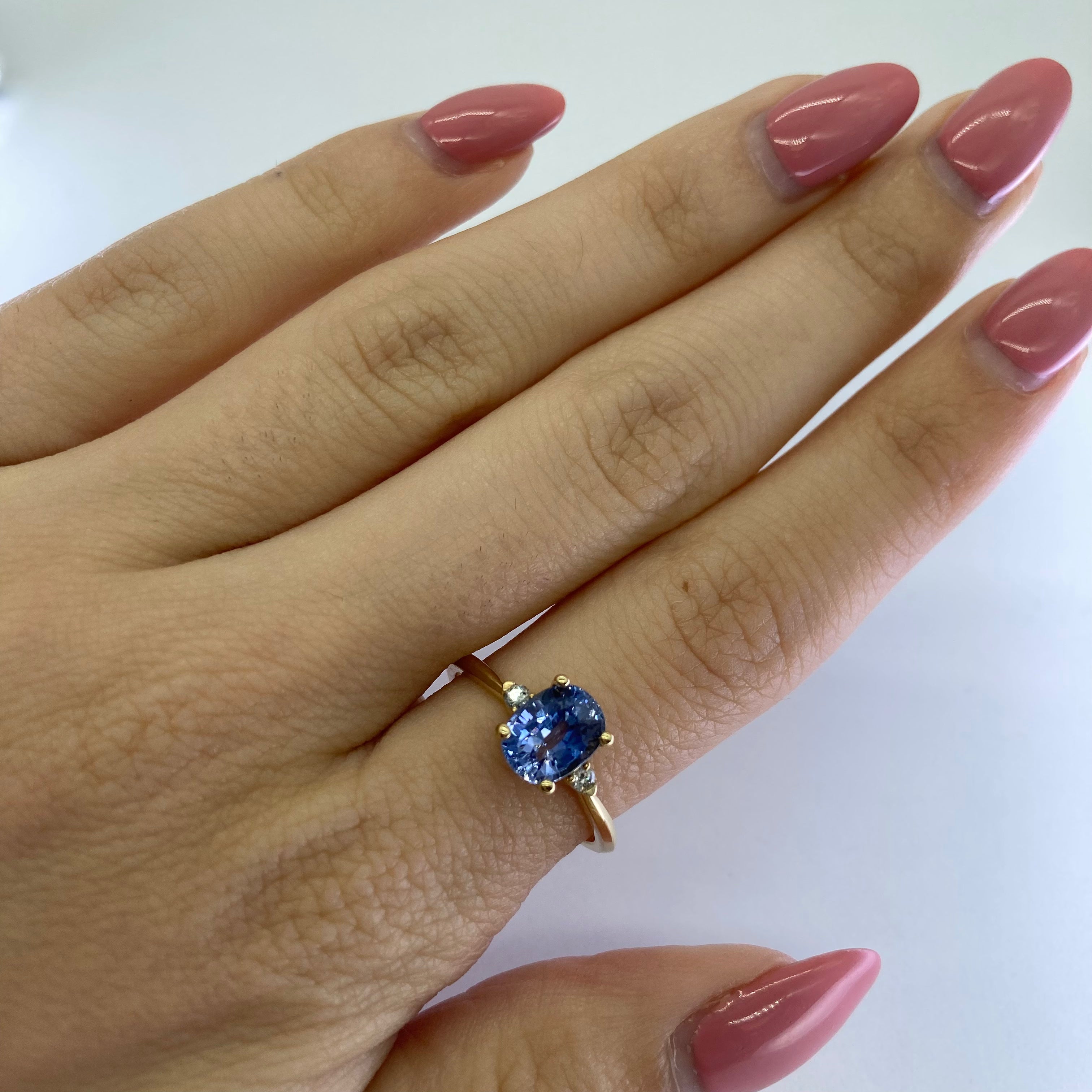 100 Ways Diamond Accented Ceylon Sapphire Ring | 1.89 Carat Total Weight | Size 6.75 | Elegant Jewelry for Engagement, Anniversary & Special Occasions