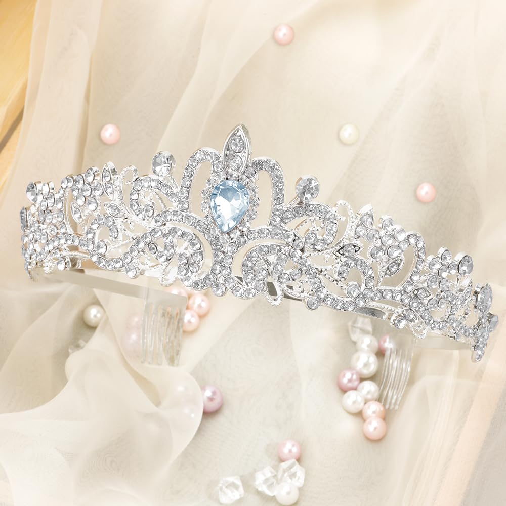 Sparkling Silver Princess Crown for Women & Girls | Elegant Rhinestone Tiara Headband for Birthday, Wedding, Prom, Christmas & Costume Parties | Perfect Bridal Accessory & Gift Idea
